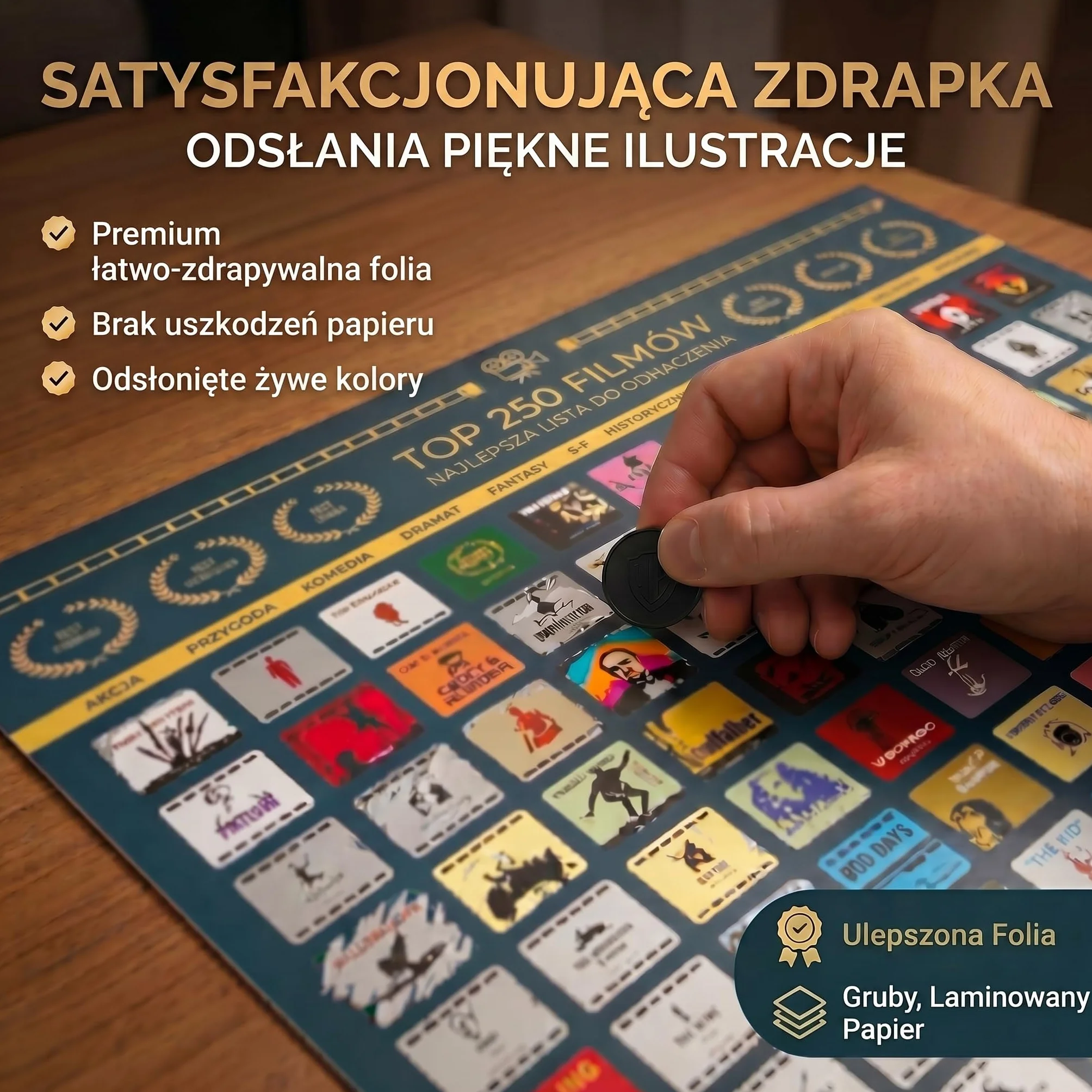 GOODS+GADŻETY Plakat XXL Scratch 100x45 cm Top 250 Film Lista