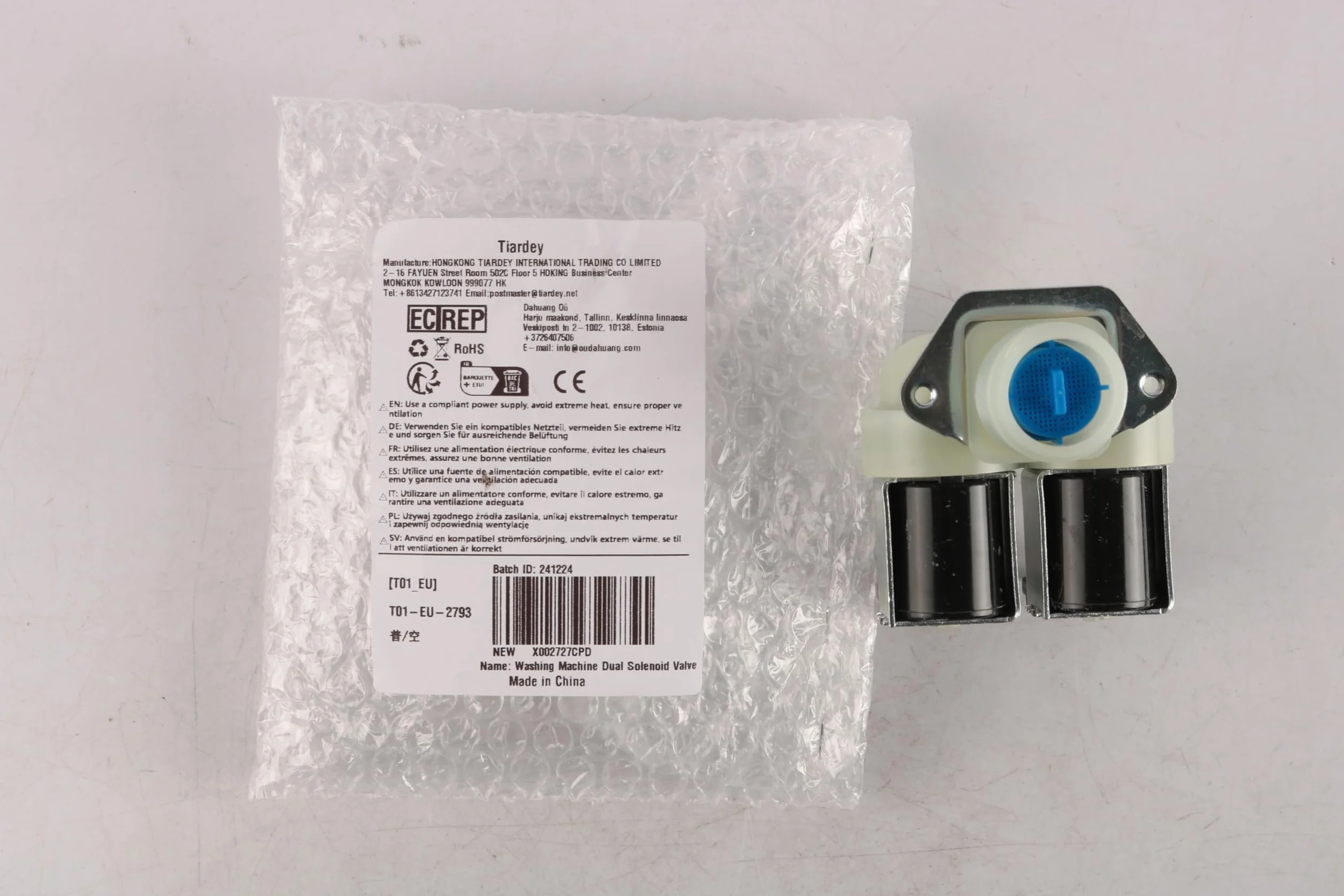 Zawór elektromagnetyczny podwójny AC220-240V 50/60Hz uniwersalny do pralki