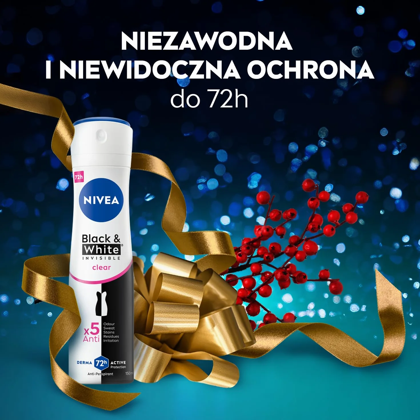 NIVEA Delicate Świąteczny prezent - Zestaw kosmetyków dla kobiet do ciała: żel pod prysznic i antyperspirant Black&White