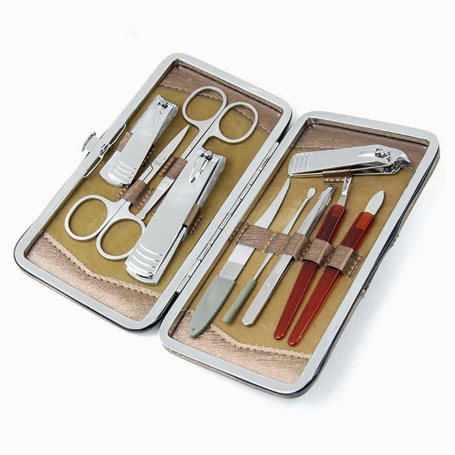 Zestaw do manicure, zestaw do manicure, zestaw obcinaczy do paznokci, 10 szt. profesjonalnych zestawów do manicure ze stali nierdzewnej, osobiste przenośne narzędzia do pielęgnacji paznokci z luksuso