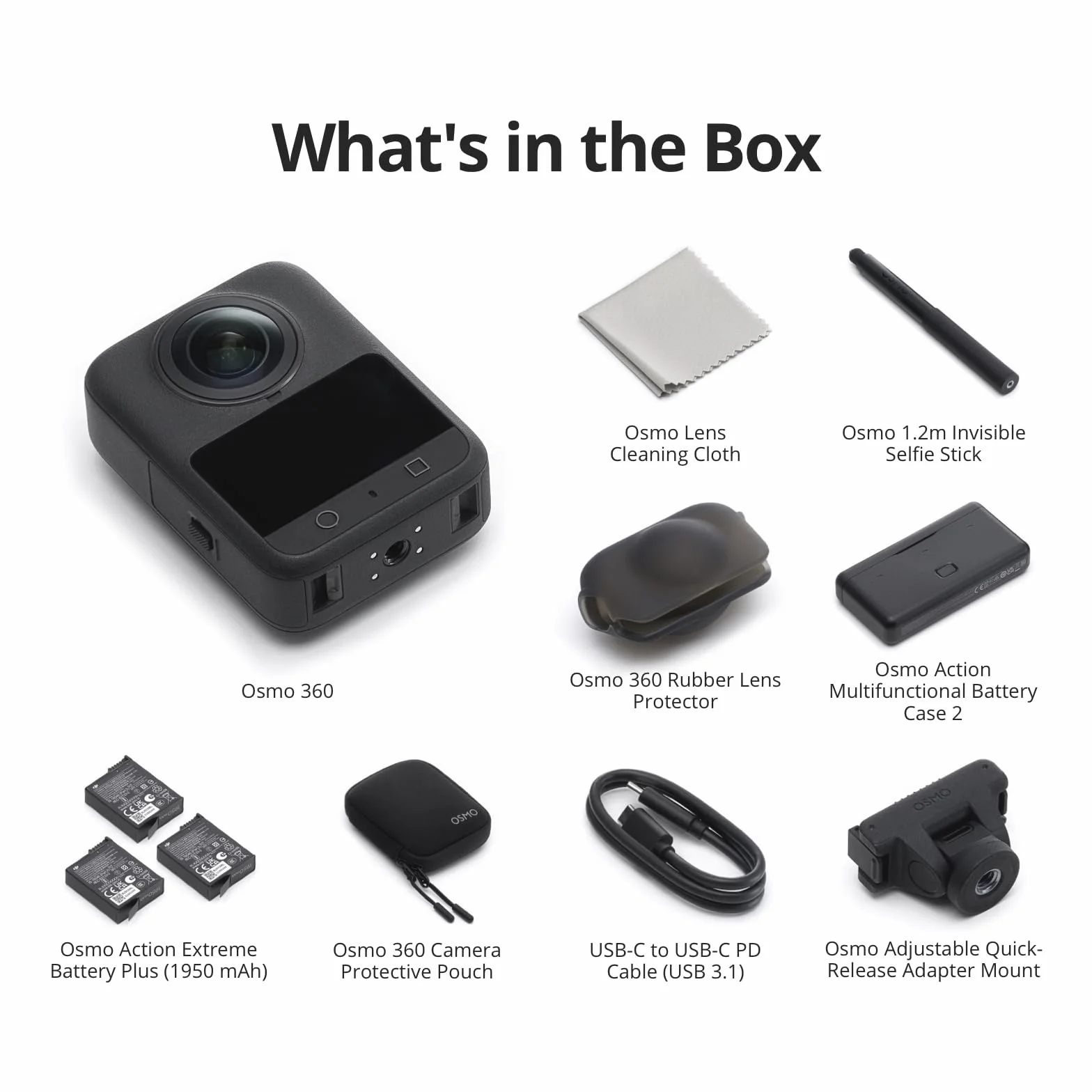 DJI Osmo 360 Adventure Combo, kamera 360 z 1-calowym obrazowaniem 360°, wydłużony czas pracy z 3 akumulatorami, natywne wideo 8K 360°, kamera sportowa do tworzenia vlogów
