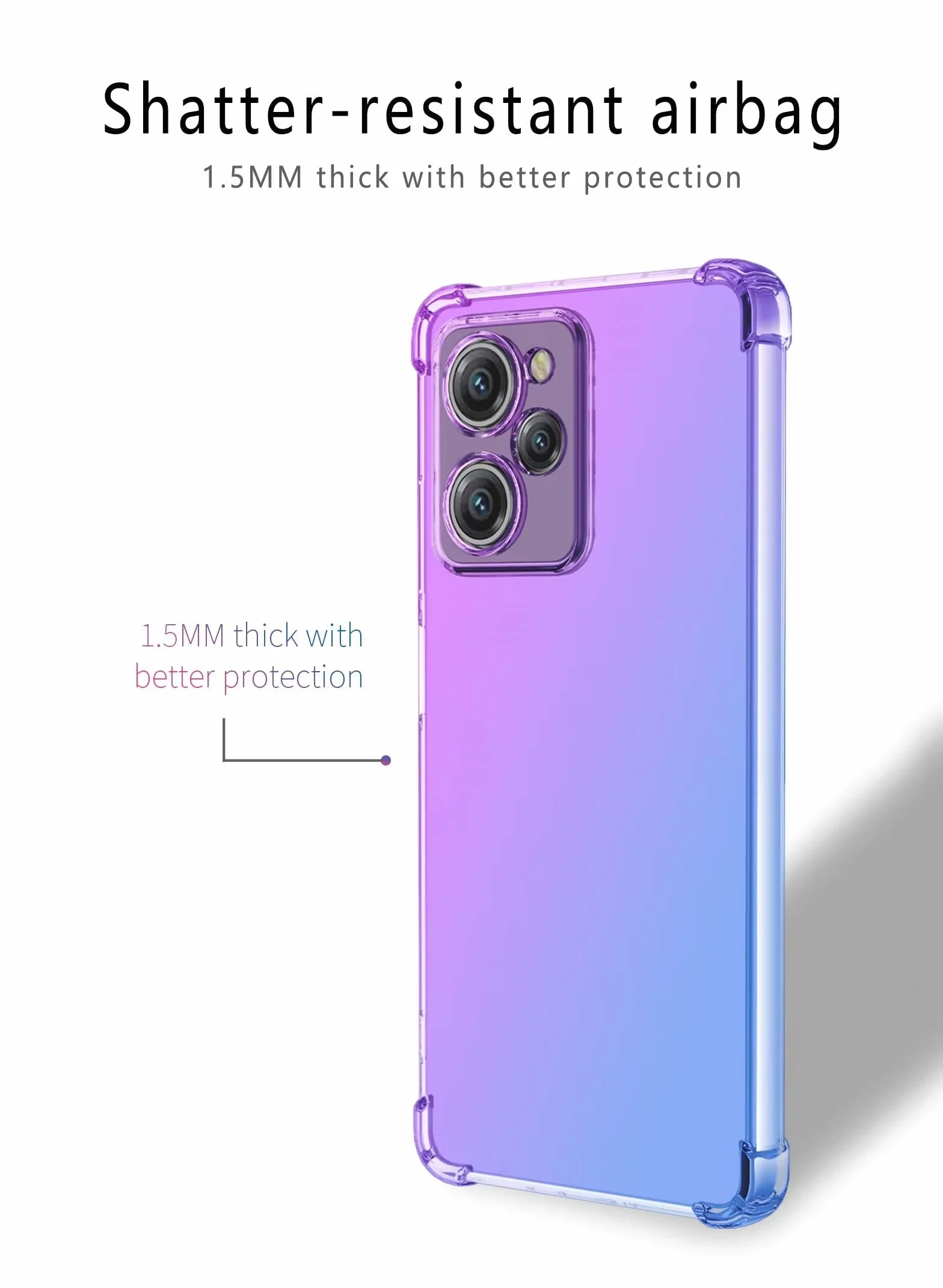 HONLEN Pokrowiec zaprojektowany dla Poco X5 Pro 5G, 16,9 cm Gradient przezroczysty silikon TPU cztery rogi wzmocnienie etui ochronne przed upadkiem czarne złoto