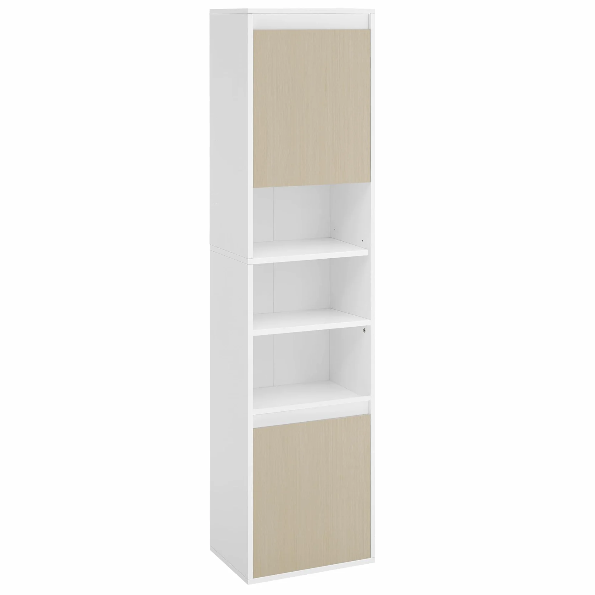 VASAGLE Szafka łazienkowa wisząca 7 przegródek 30x40x160 cm Cloud White-Natural Beige