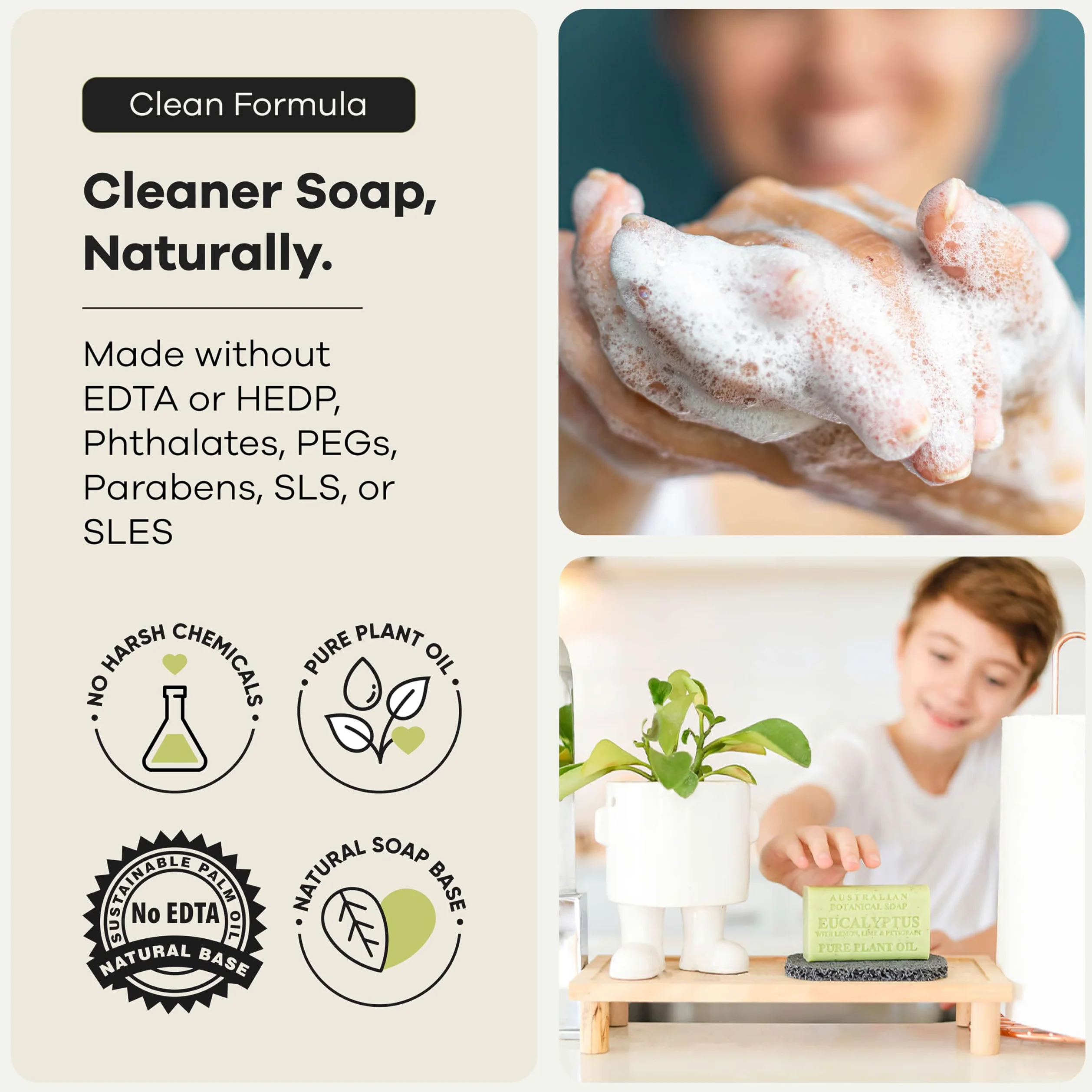 Australian Botanical Soap, Pure Plant Oil Soaps, 8 barów, różne mydło, 187 g, naturalne składniki odżywcze, wszystkie rodzaje skóry, masło shea, opakowanie 8 sztuk