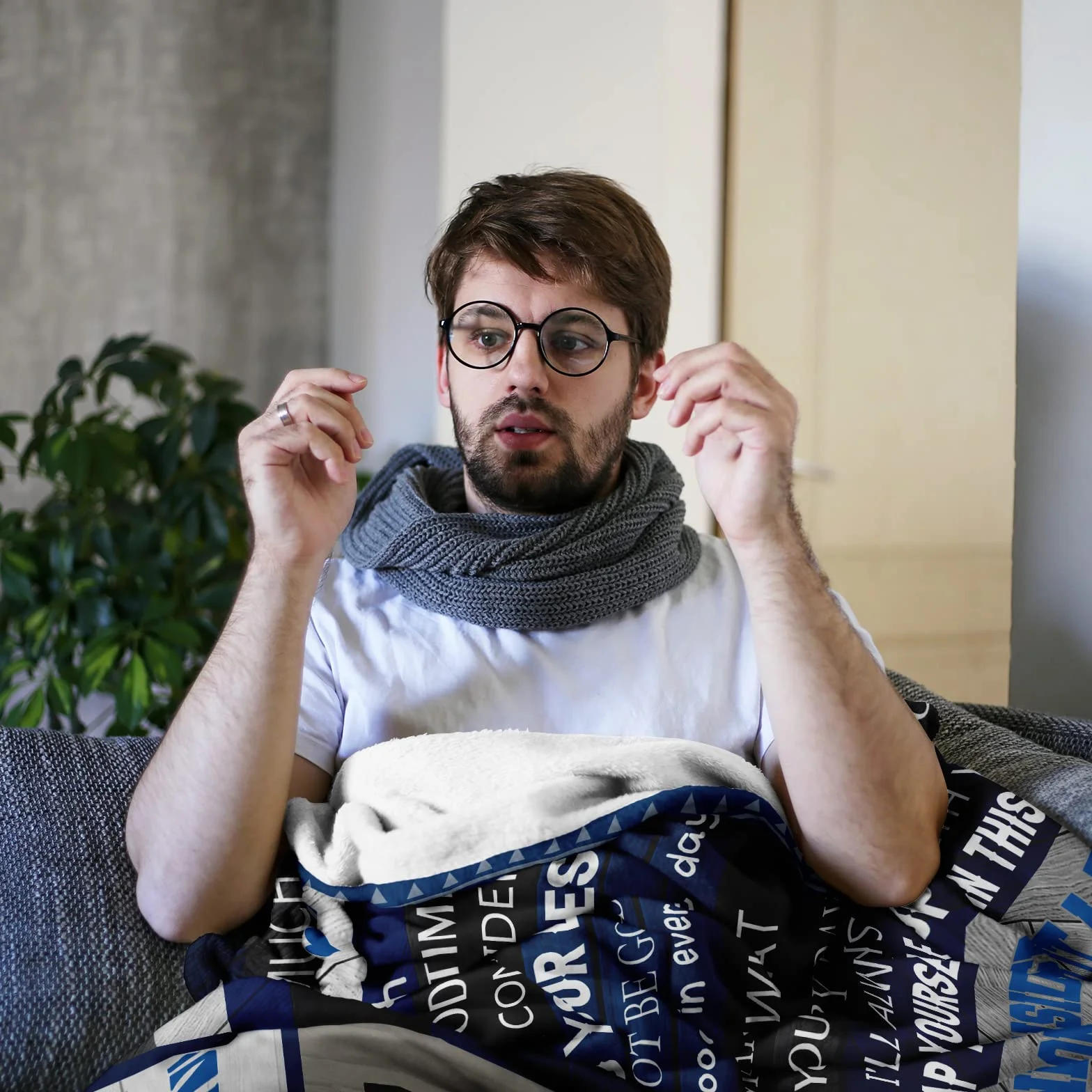 Quilazy Prezenty na Dzień Ojca dla syna od mamy i taty, koc dla syna, prezenty na Walentynki/Boże Narodzenie/Chrzest/Ukończenie szkoły/Urodziny dla dorosłych synów i nastolatków, koc z napisem "To My