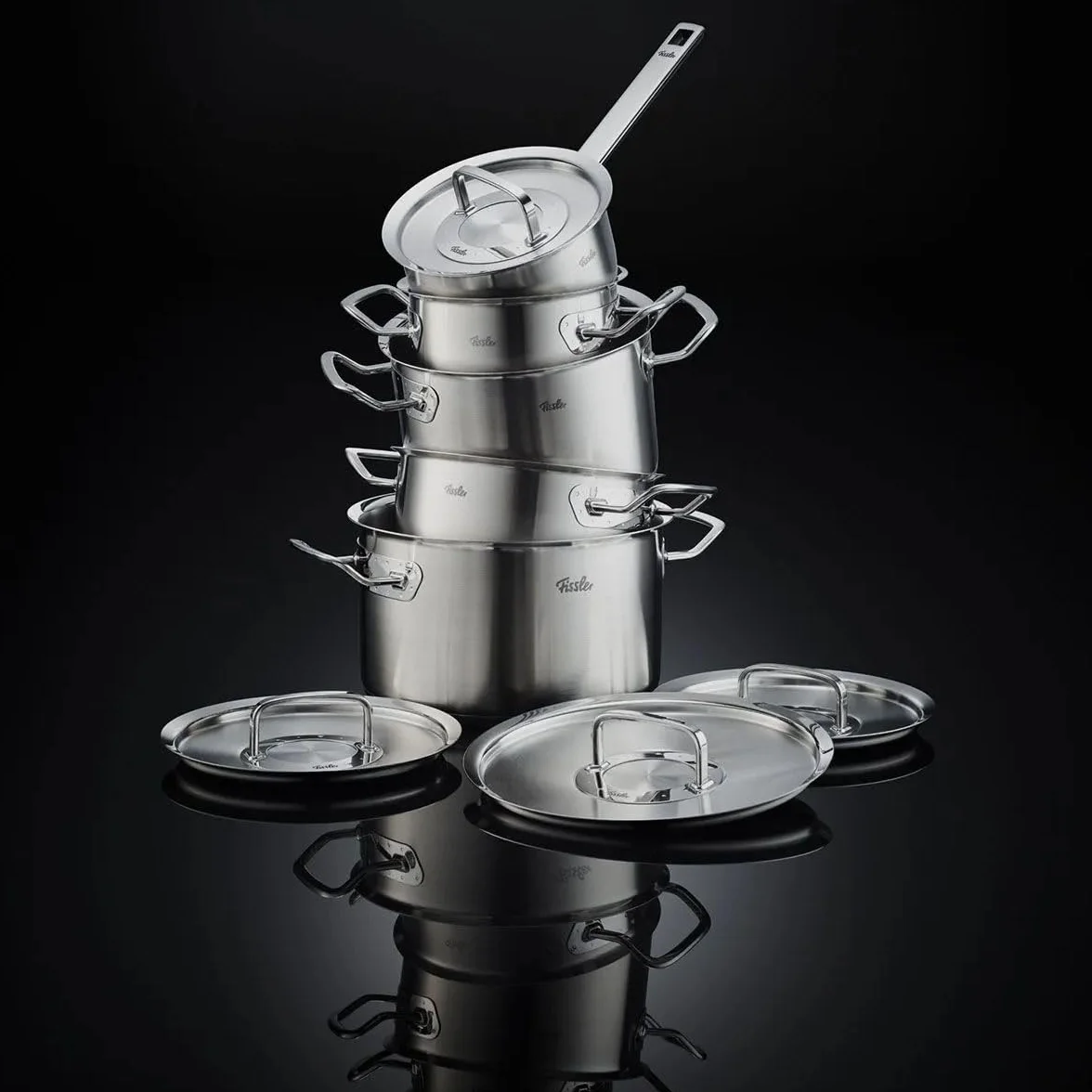 Fissler Original-Profi Zestaw Garnków z Rondlem 18/10 Steel Srebrny 5 sztuk