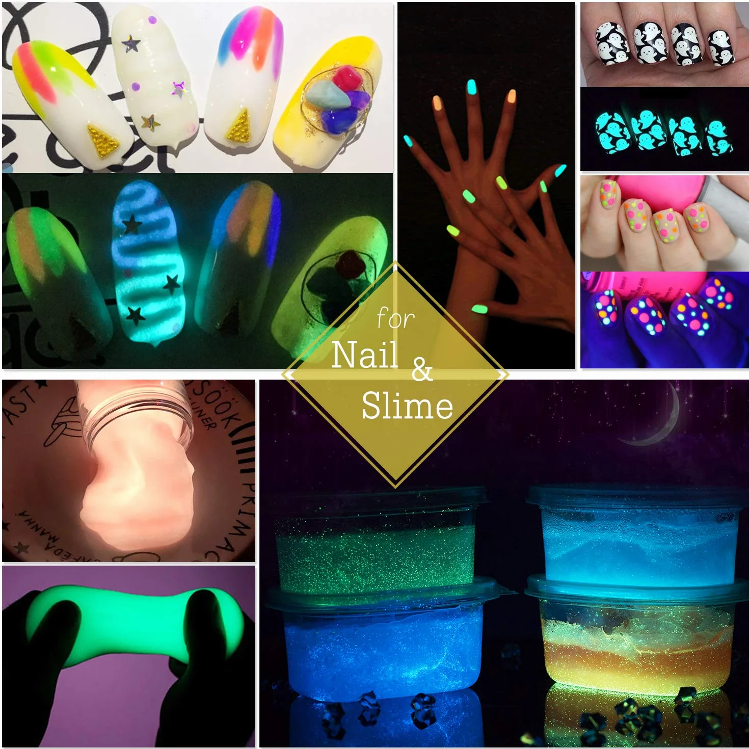 Neonowy pigment - 10 kolorów, proszek do paznokci, fosforu, do żywicy epoksydowej, sztuki paznokci, kubka, śluzu