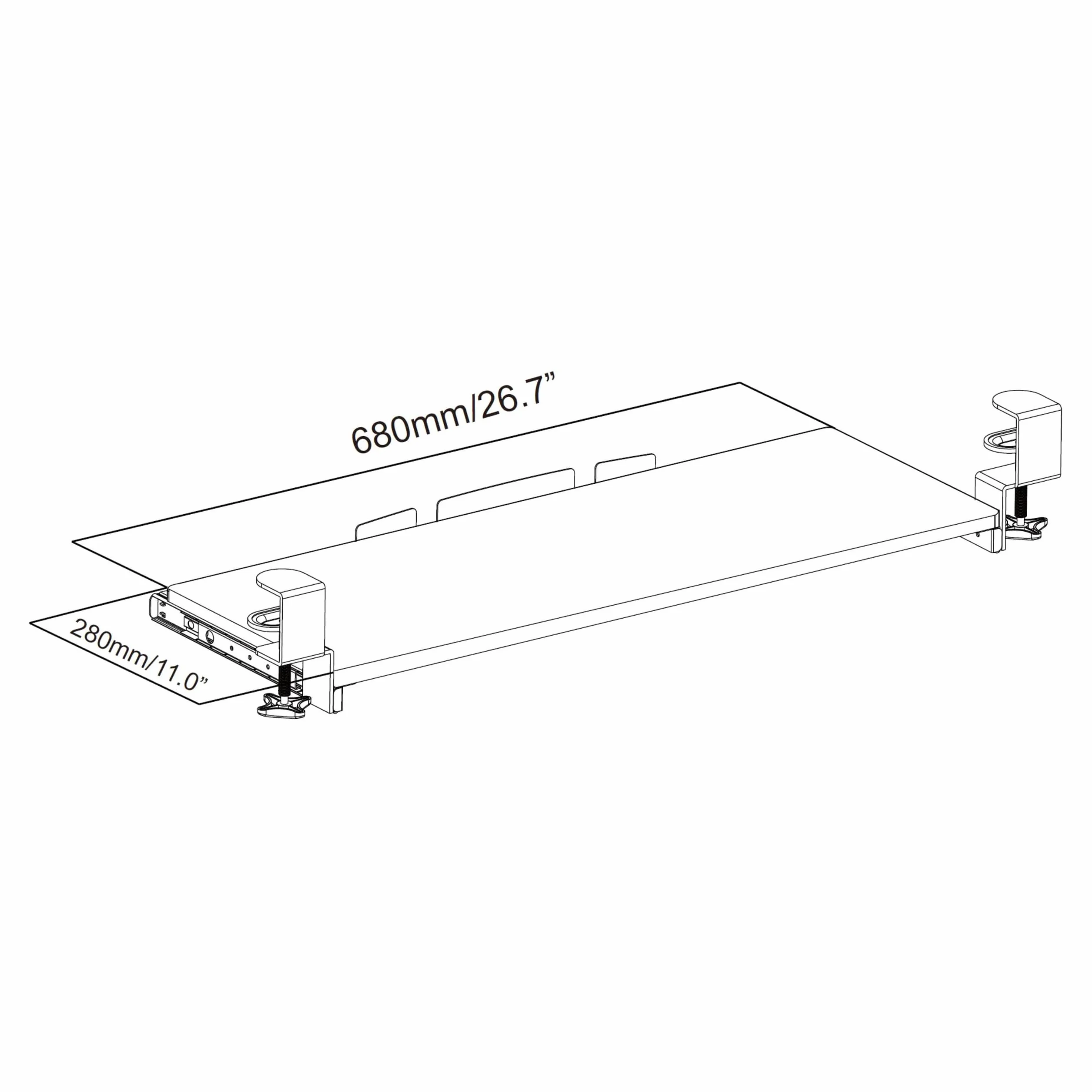 hjh OFFICE Wysuwana półka na klawiaturę VM-KB ergonomiczny czarny