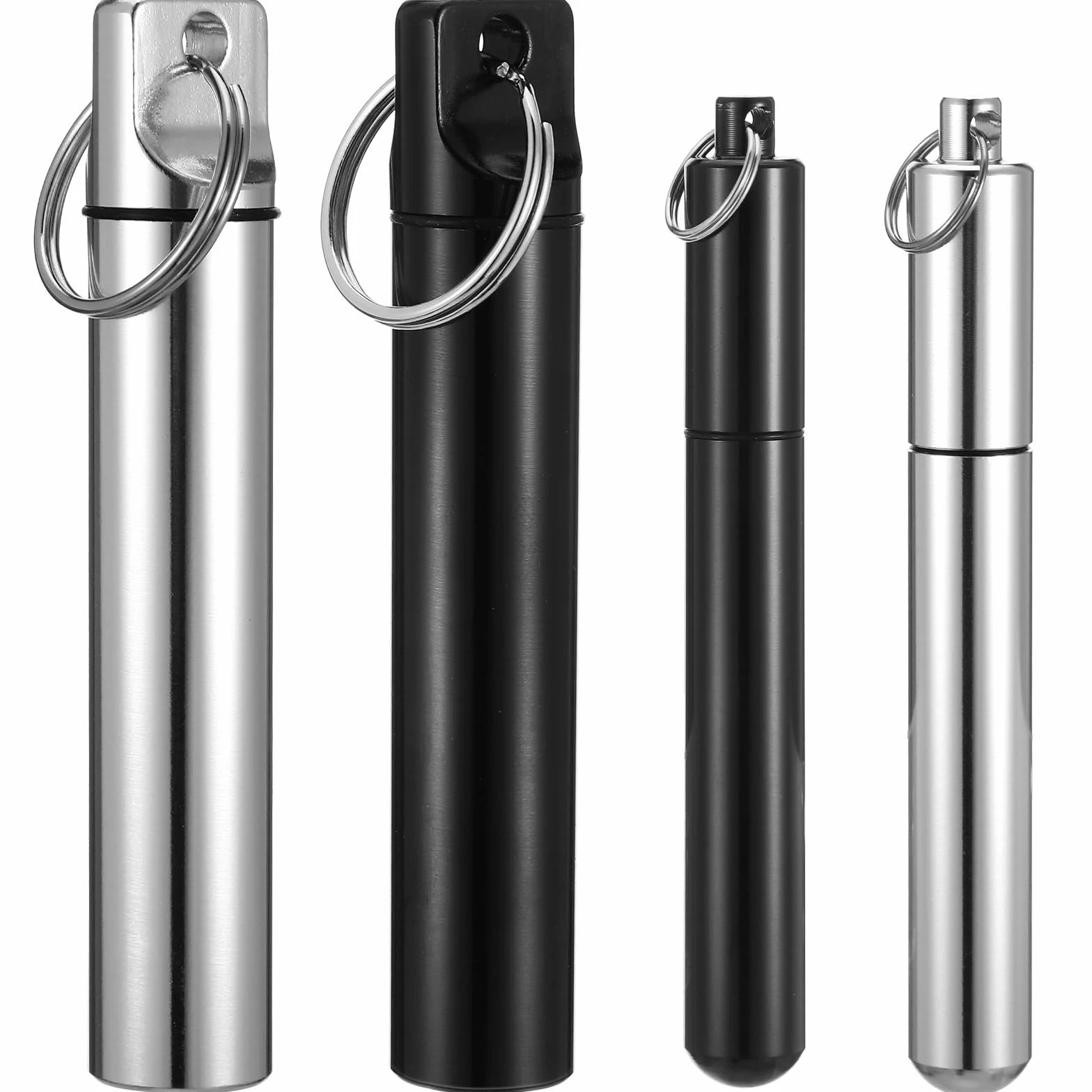 YUXIANLB Uchwyt na wykałaczki, metalowe, małe pudełka na tabletki, przenośny uchwyt na wykałaczki, pudełko na tabletki w podróży, dozownik wykałaczek, stop aluminium, torba na wykałaczki z breloczkiem