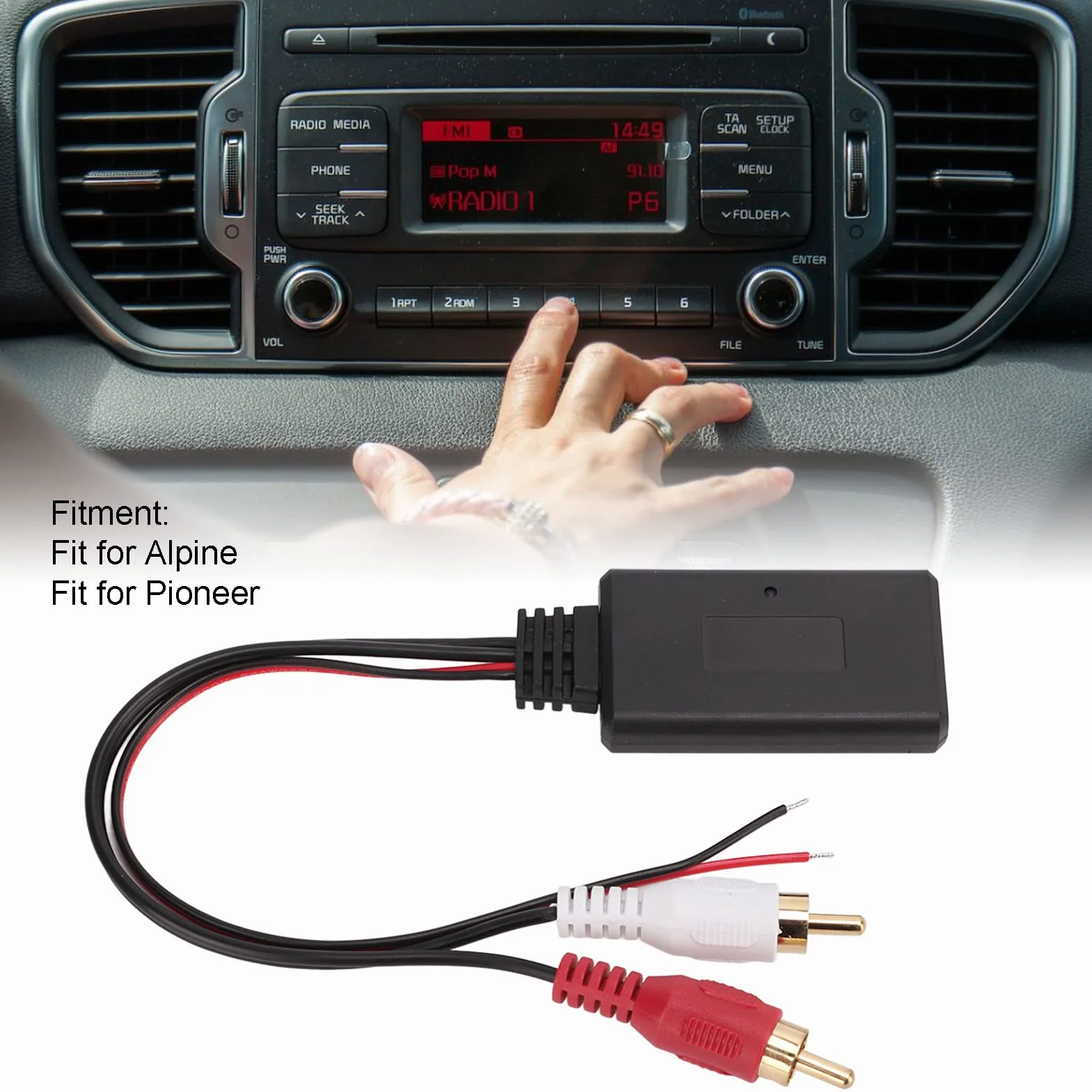 Samochodowy Uniwersalny Bezprzewodowy Moduł Adapter Muzyczny Kabel Audio Aux Samochodowy Moduł Bezprzewodowy Adapter AUX dla Alpine