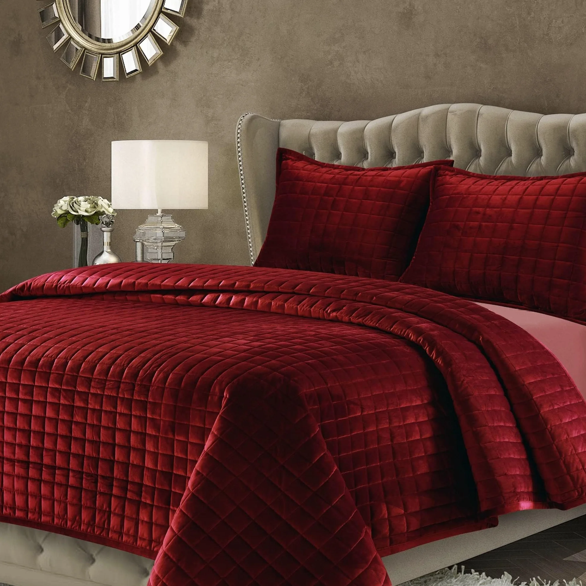 Tribeca Living aksamitny zestaw pościeli dwuczęściowy 260 g/m²