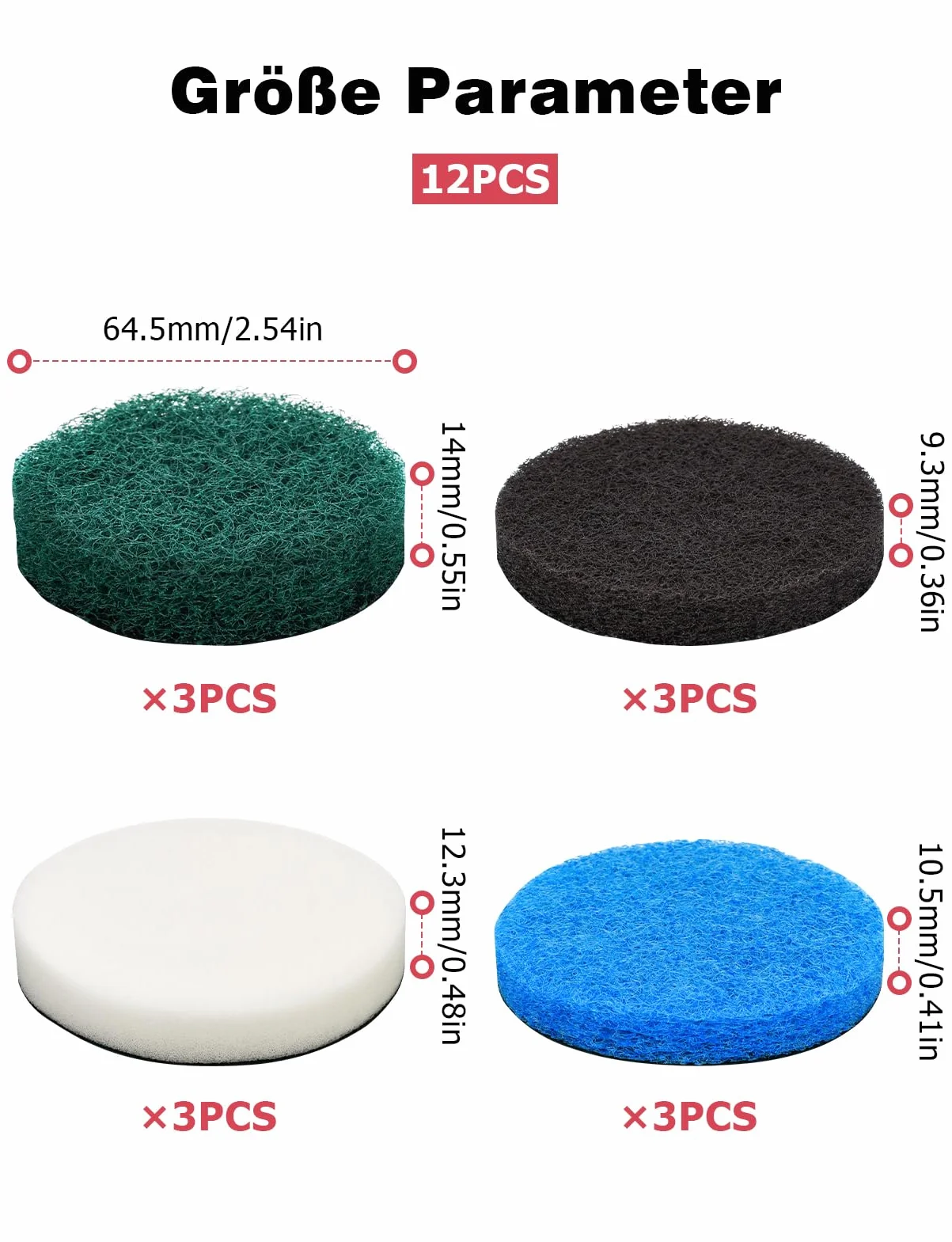 Bosch uniwersalna nasadka na szczotkę 12 bezprzewodowych podkładek do czyszczenia Mellbree 3 Performance Pads
