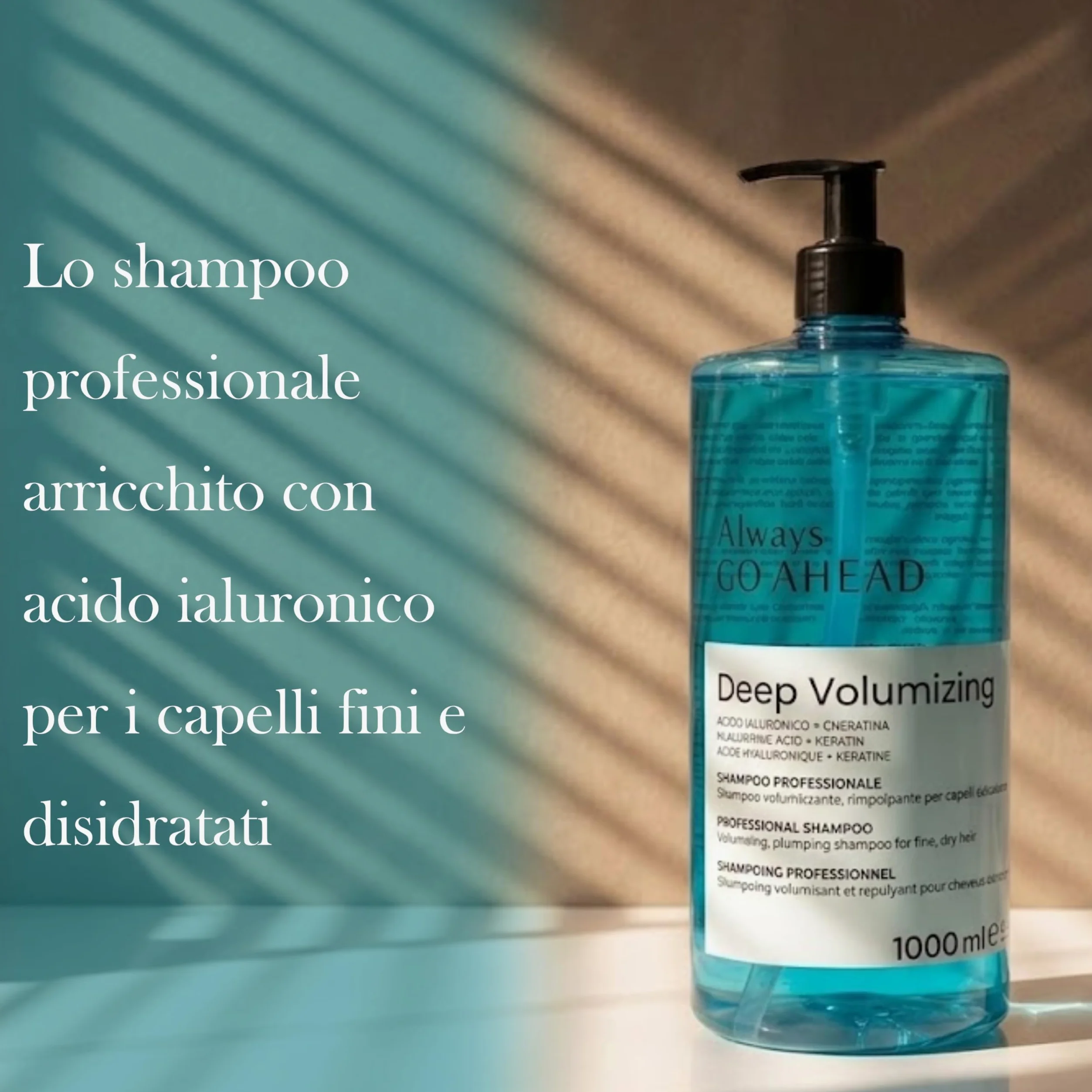 Always Go Ahead Deep Volumizing Zestaw do włosów cienkich i odwodnionych | Szampon 1000 ml, maska 1000 ml, serum 100 ml, kwas hialuronowy i keratyna, profesjonalny zestaw