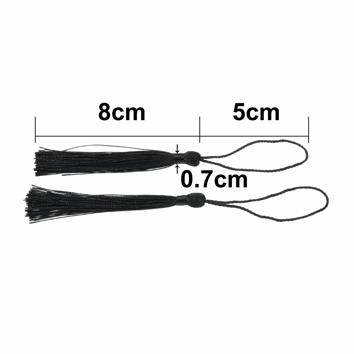 VAPKER 100 Szt. Frędzle 13 cm, Jedwabiste, Ręcznie Wykonane, Miękkie z Pętlą Sznurkową do Biżuterii DIY