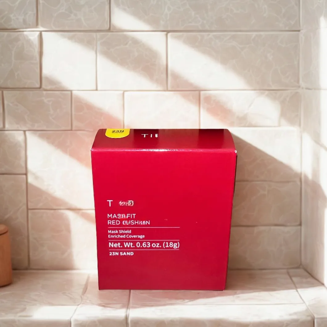 Korektor kolorystyczny - Mask Fit Red Cushi No.23N Sand 18g - K-Beauty - Koreański podkład do pielęgnacji skóry - Make-up Cushi Compact - TIR