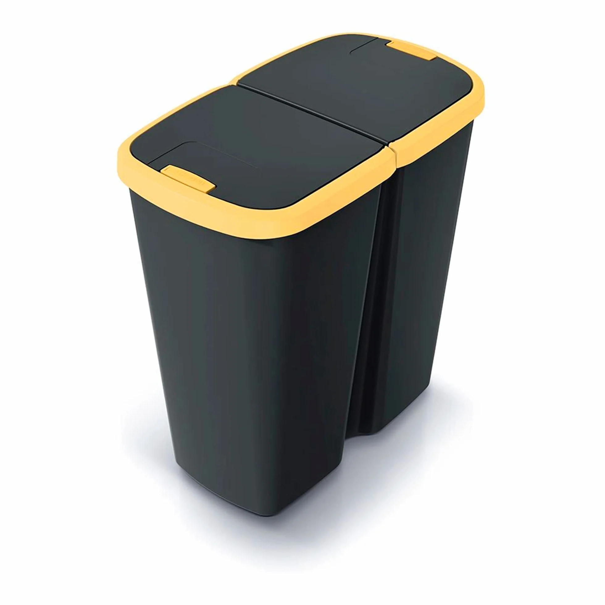 KEDEN Poubelle 2 couvercles indépendants 50L