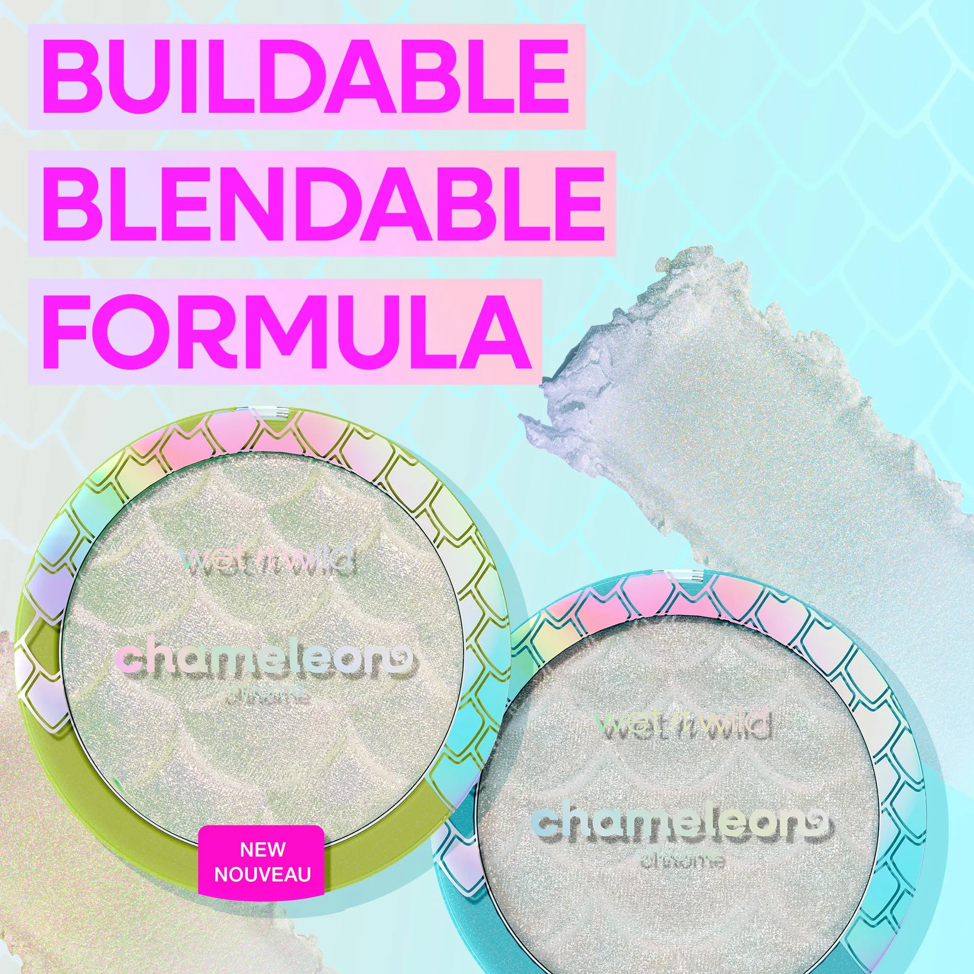Wet n Wild Chameleon Chrome Highlighter, Rozświetlacz w Pudrze, z Odbijającymi Światło Pigmentami dla Dynamicznej Zmiany Koloru, Konsystencja od Płynnej do Pudrowej, Budowanie Blasku, Too Sirius