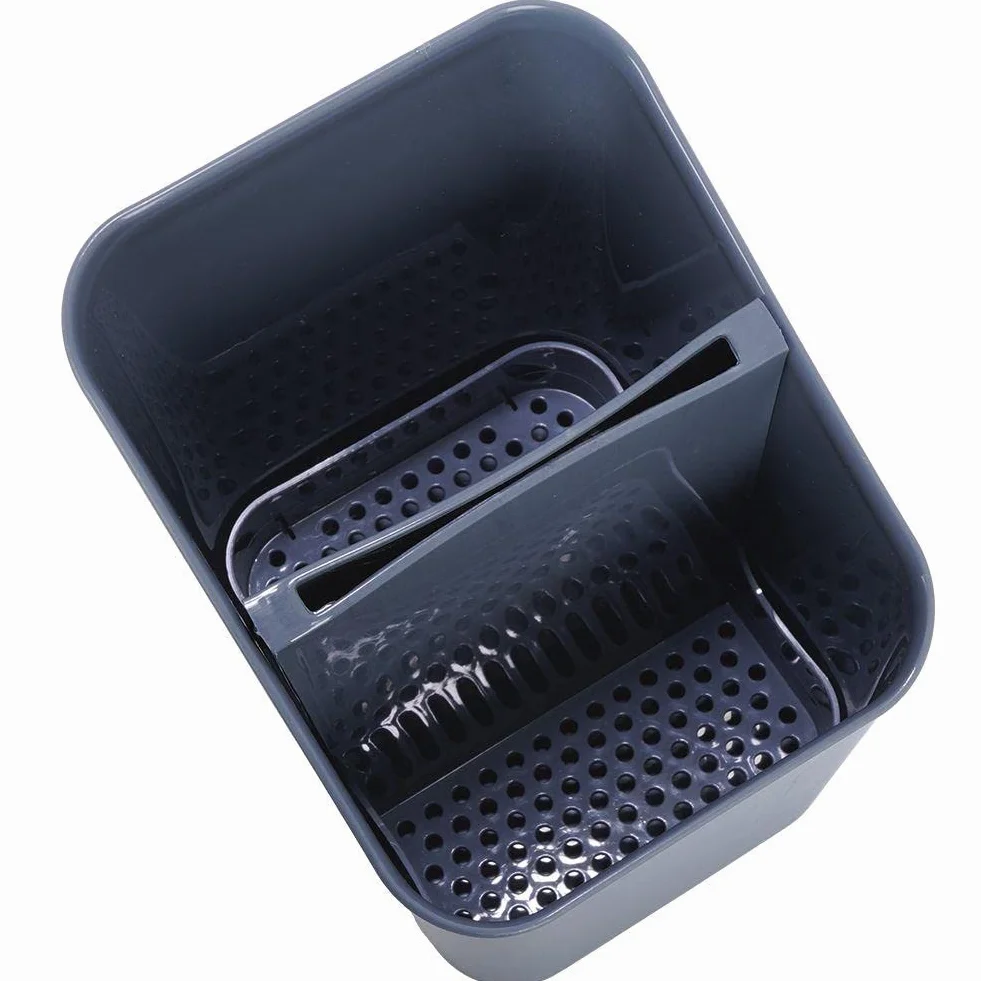 Ociekacz na sztućce Organizer Kosz przybory kuchenne Szary 14x11x16 cm