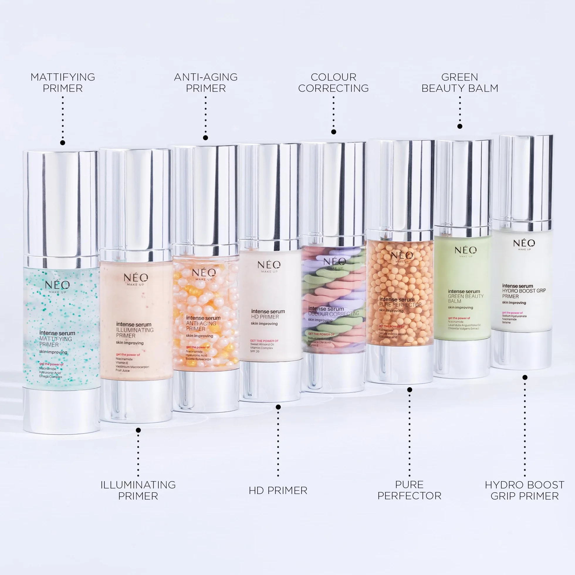 NÉO MAKE UP Baza pod makijaż wyrównująca koloryt skóry - Intense Serum COLOUR CORRECTING - Koryguje Niedoskonałości - Neutralizuje Zaczerwienienia - 30 ml