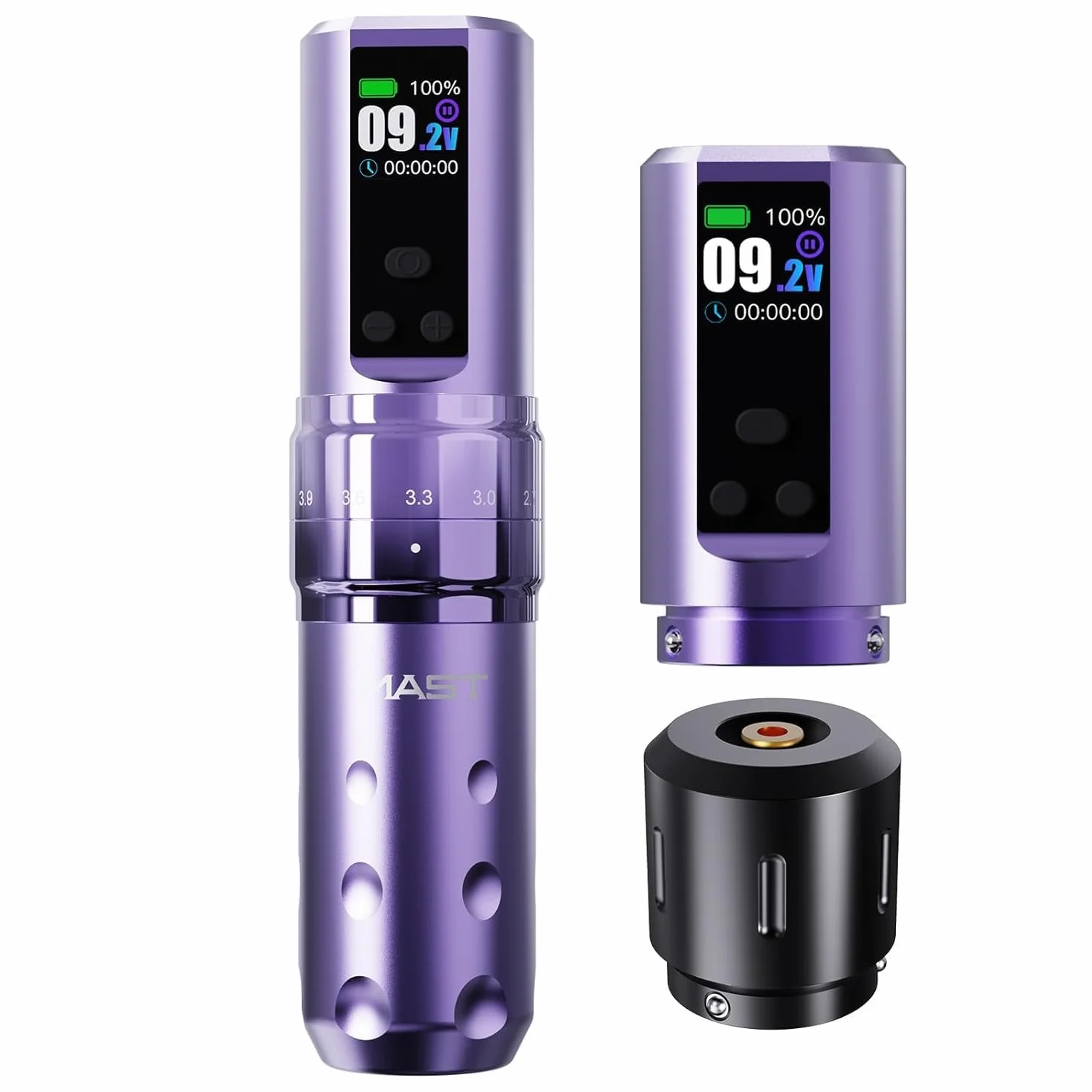 Mast Fold2 Pro Wireless Tattoo Machine Pen Rotary Tattoo Gun 7 Strokes Length 2000mAh Battery Powerful Motor by Mcore Smart Display Screen for Pro Artists (WQP-076-11)