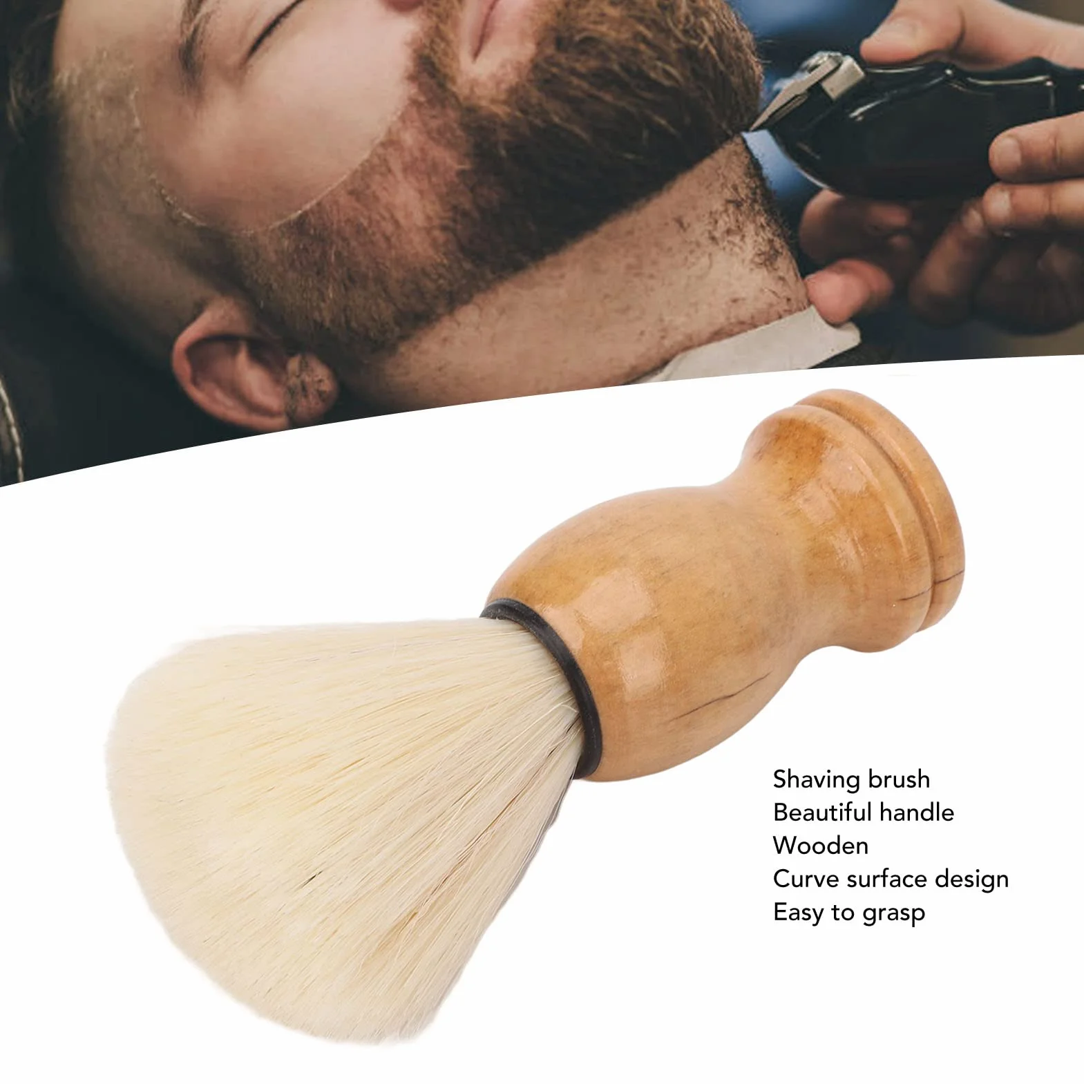 Mini Pędzel do Golenia, Pędzel do Golenia Brody, Pędzel do Golenia z drewnianą rączką, Profesjonalny Pędzel do Golenia dla Mężczyzn, do Użytku Domowego w Podróży