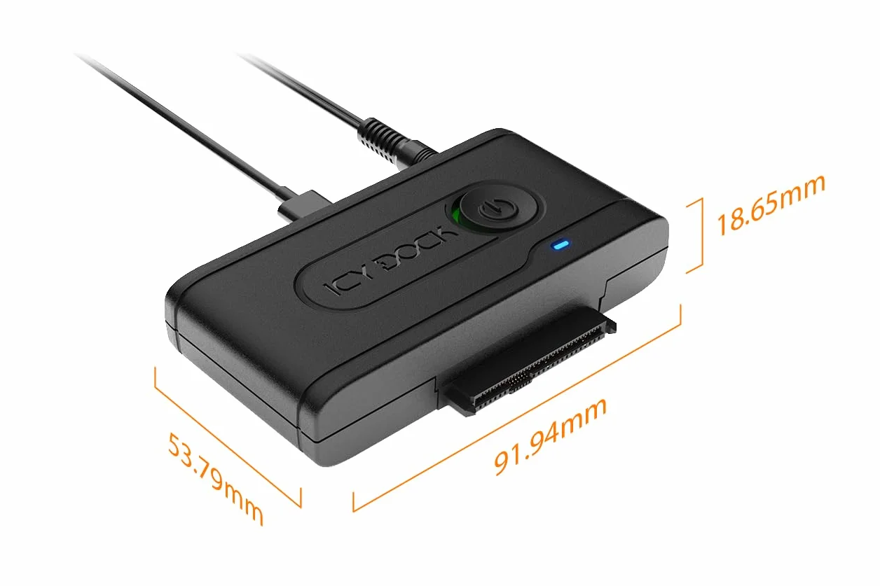 ICY DOCK Adapter EZ Ex MB931U-1VB R1-1 x 2,5" U.2 NVMe PCIe SFF-8639 SSD do USB 3.2 Gen2 10 Gbps stacja dokująca/czytnik kompatybilny z Thunderbolt 4
