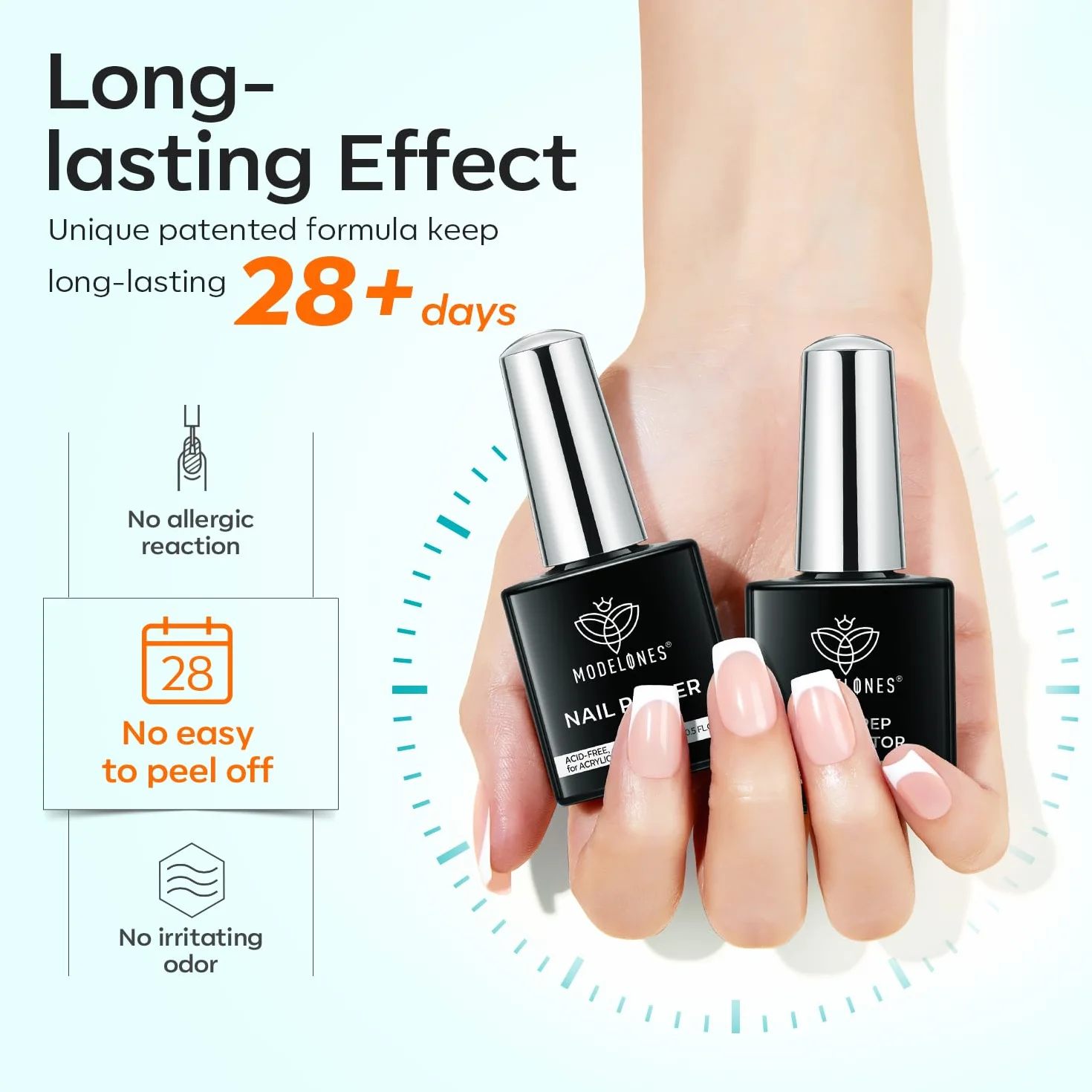 Modelones Primer do paznokci żelowy, odwodniacz, 15 ml, profesjonalny preparat bez kwasu, naturalne powietrze suche, superior bonding zestaw do paznokci, żel UV