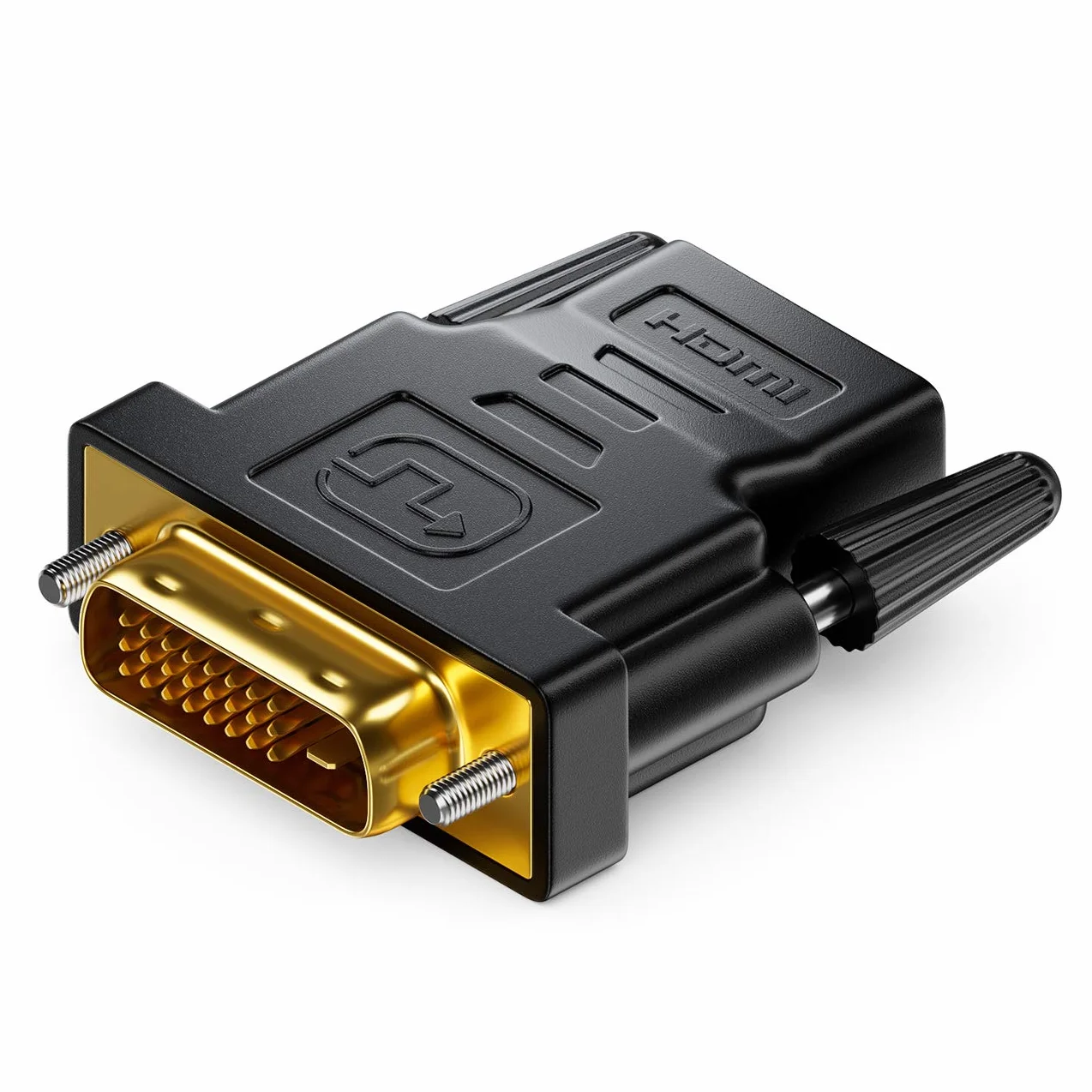 deleyCON Adapter HDMI do DVI (Dwukierunkowy) Konwerter HDMI Żeński do DVI-D Męski Pozłacany - 1920x1200 1080p - do PC, Laptopa, Projektora, Monitora, Konsol do Gier