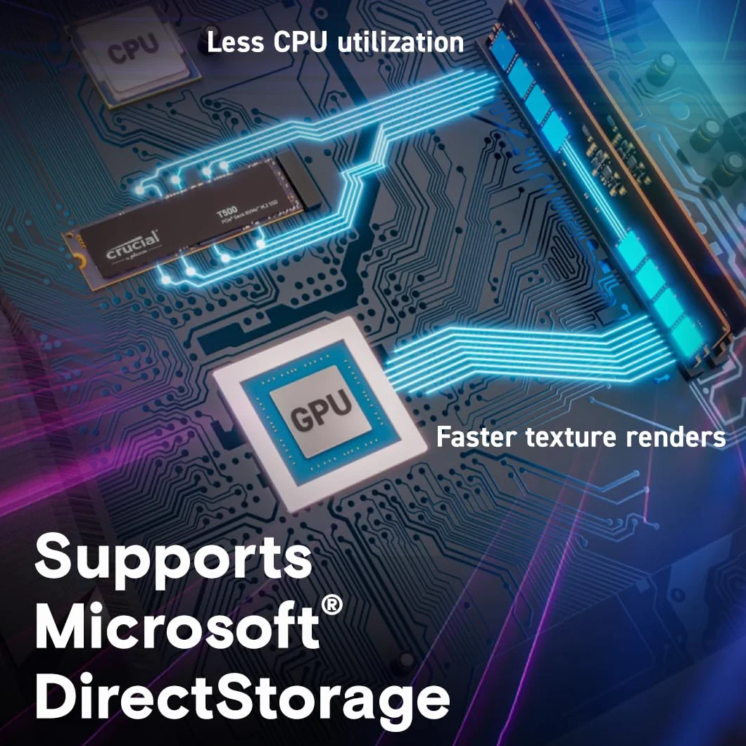 CRUCIAL - CT2000T500SSD5 - SSD interno - 2TB - M.2 - DISSIPATORE DI CALORE