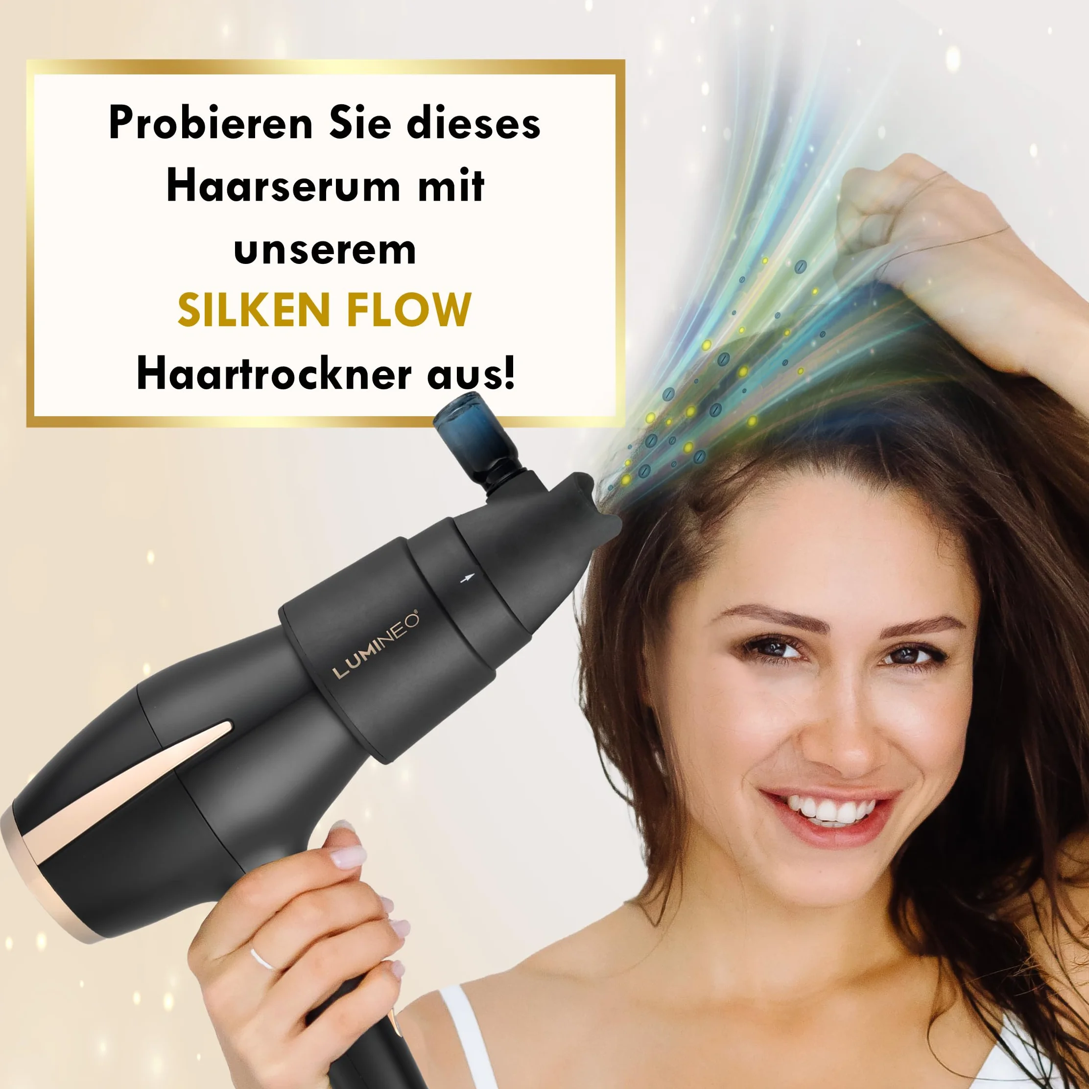 Lumineo Serum do włosów – optymalne do suszarek Lumineo z dyfuzorem serum (Olejek do włosów z jedwabiu)