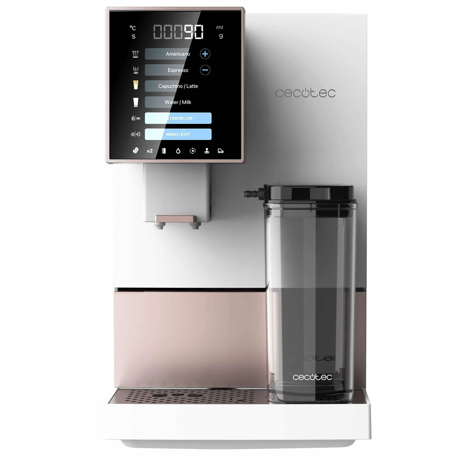 Cecotec Cremaet Compactccino White Rose superautomatyczny ekspres do kawy 1350 W 19 barów 1,1 L