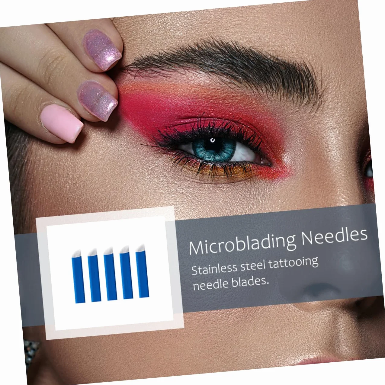 Healvian 30 Sztuk Igły Ostrza Microblading Do Tatuażu Brwi Przenośny Makijaż