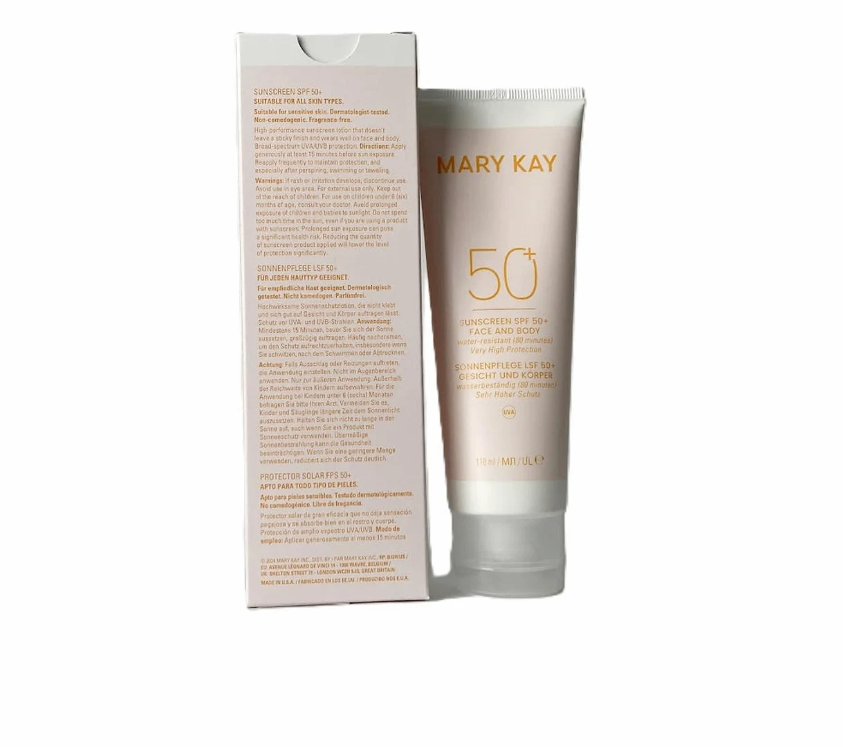 MARY KAY Krem przeciwsłoneczny Sunscreen LSF 50+ do pielęgnacji twarzy i ciała, 118 ml