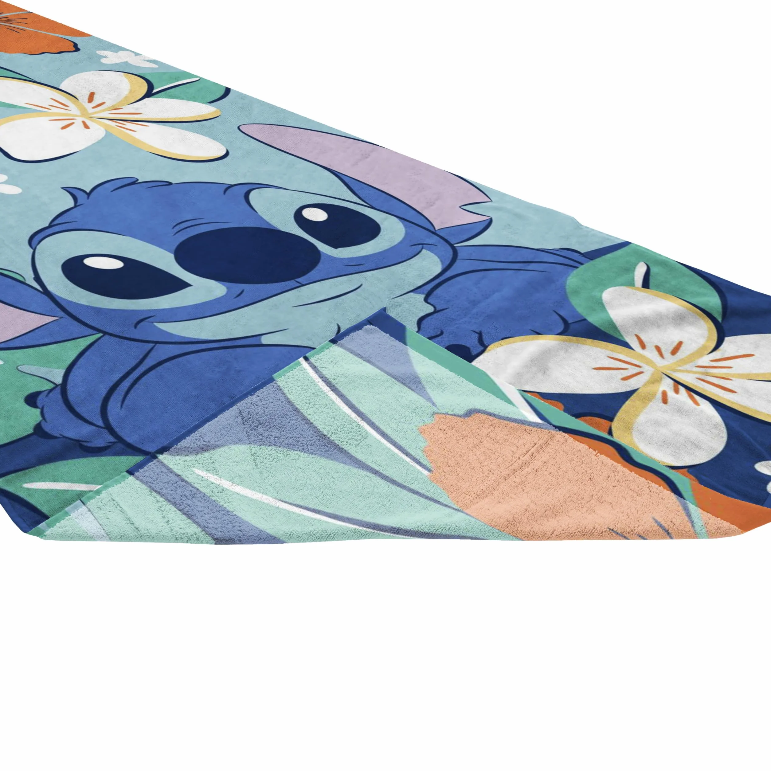 Jay Franco Kids Disney Lilo i Stitch 100% bawełniany ręcznik plażowy – 71 x 147 cm Super miękki ręcznik kąpielowy, basenowy i podróżny, oficjalny produkt licencjonowany, turkusowy
