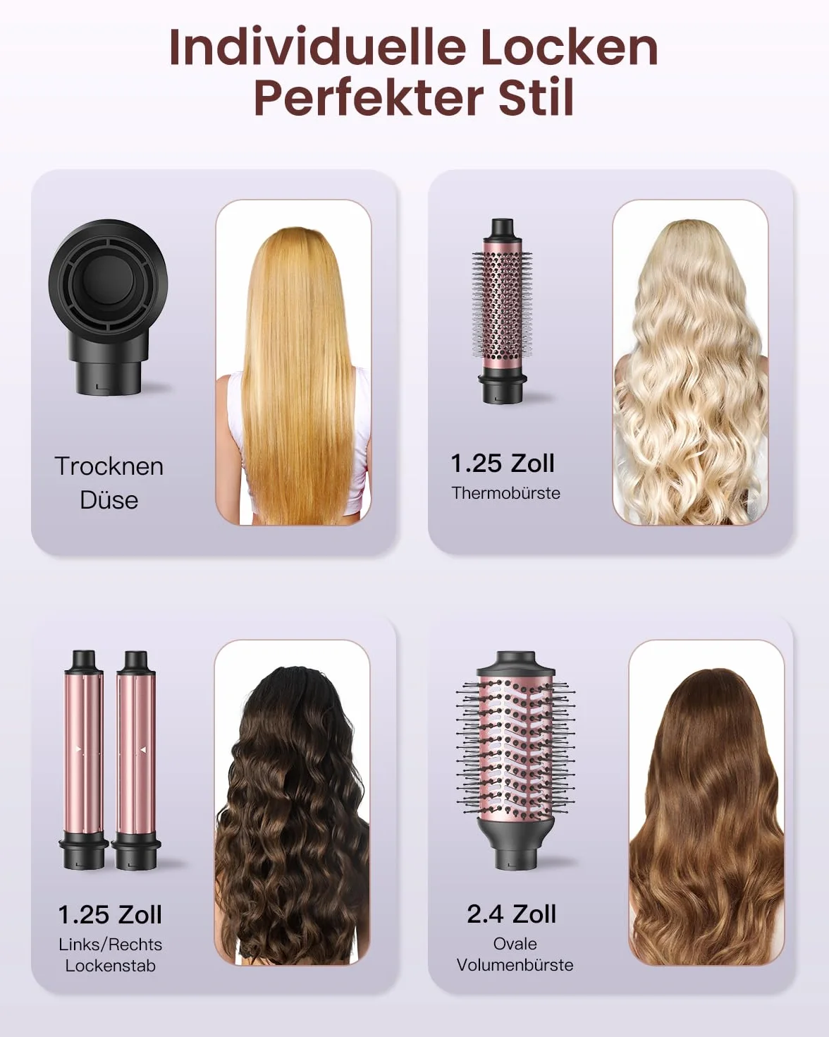 BESTOPE PRO Hairstyler 5 w 1 – 110 000 RPM suszarka jonowa High-Speed, zestaw do stylizacji włosów, automatyczna lokówka