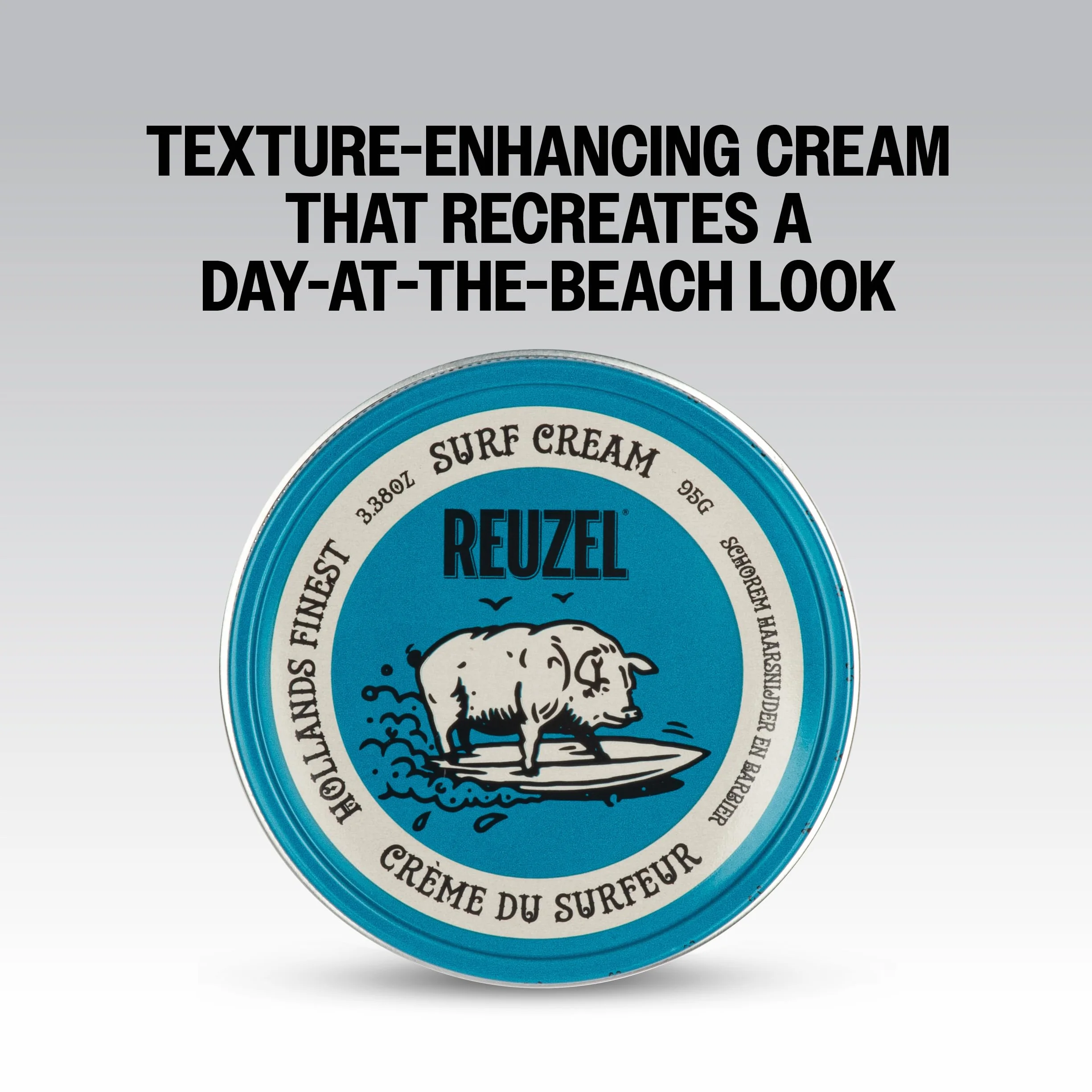 Reuzel Surf Texture and Definition Cream, lekki przez cały dzień, stylizacja rozpuszczalna w wodzie, matowe wykończenie i bez płatków, do wszystkich fryzur, 95 ml