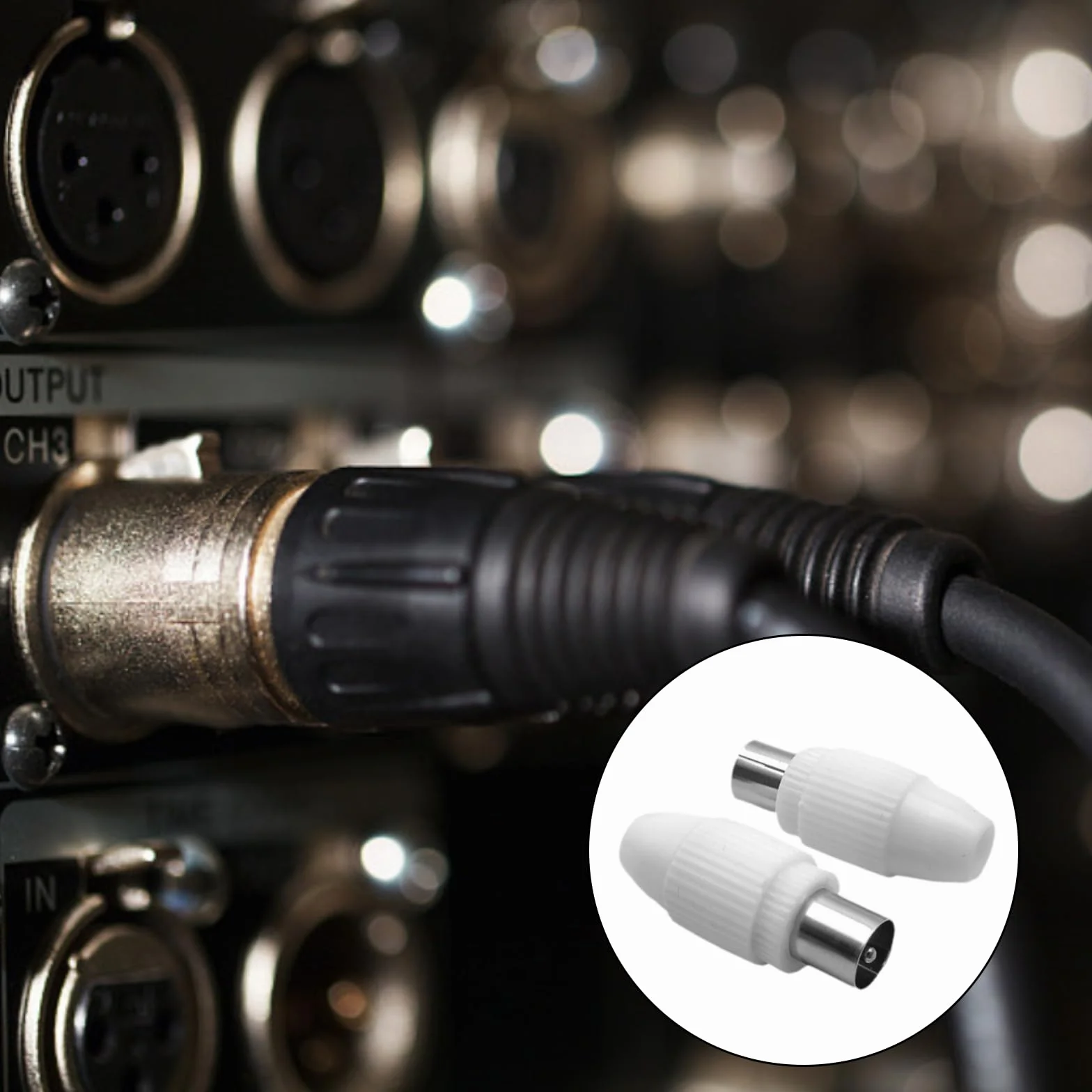 Zestaw wtyczek antenowych, 2 x wtyczka koncentryczna i 2 x gniazdo koncentryczne, wtyczka antenowa, adapter, kabel antenowy, kabel do telewizji kablowej IEC, wtyczka TV męska i żeńska DVB-C i DVB-T2