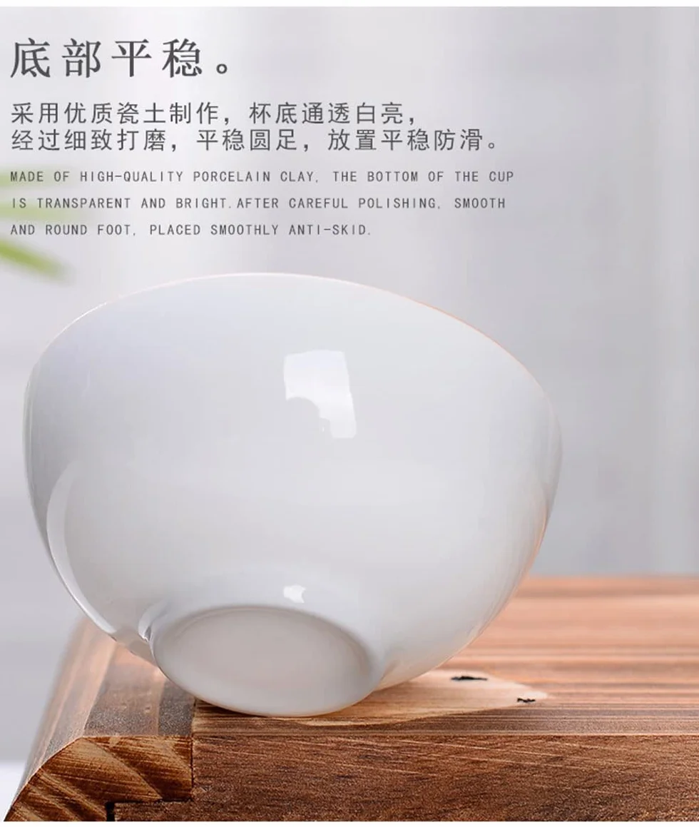 Liang baobao Chińska filiżanka do degustacji herbaty, zestaw 4 sztuk, 56 ml, biała porcelanowa mini kubki na ceremonię herbaty Gongfu (ryby)