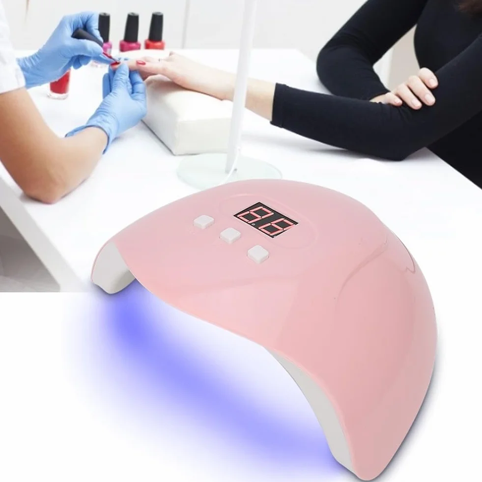 UV LED lamp for nails, nail dryer 54 W yellow nail polish hardening UV LED professional manicure tool with timer 30/60/90 s
