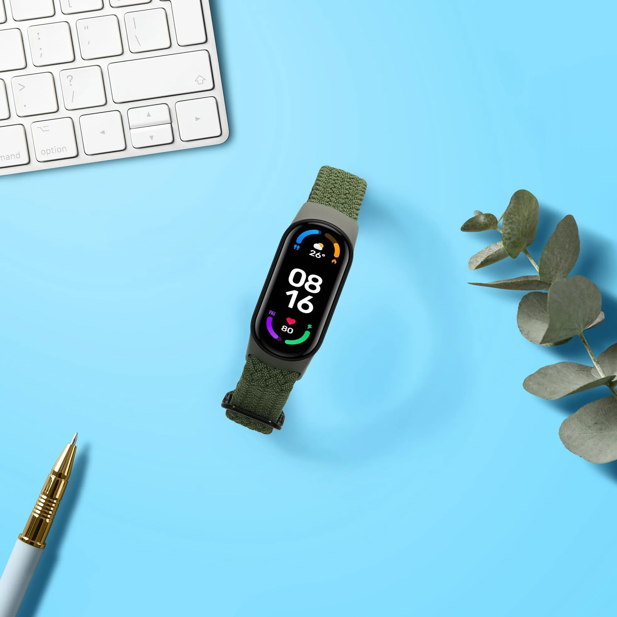 kwmobile Nylonowy pasek kompatybilny z Xiaomi Mi Band 8, zapasowy pasek do trackera fitness, czarny