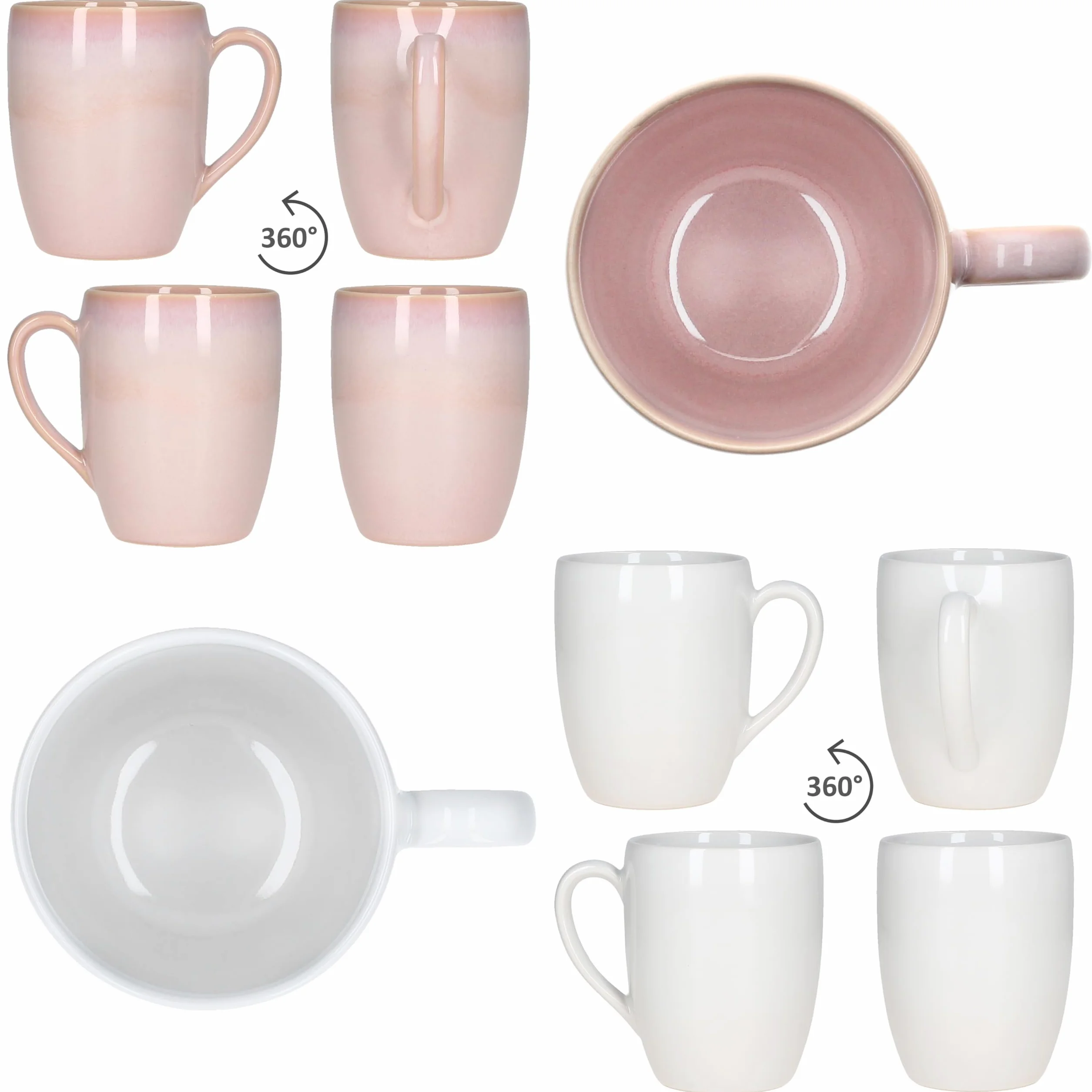 MÄSER Ossia 12-częściowy zestaw śniadaniowy z kamionki 330 ml 300 ml dla 4 osób