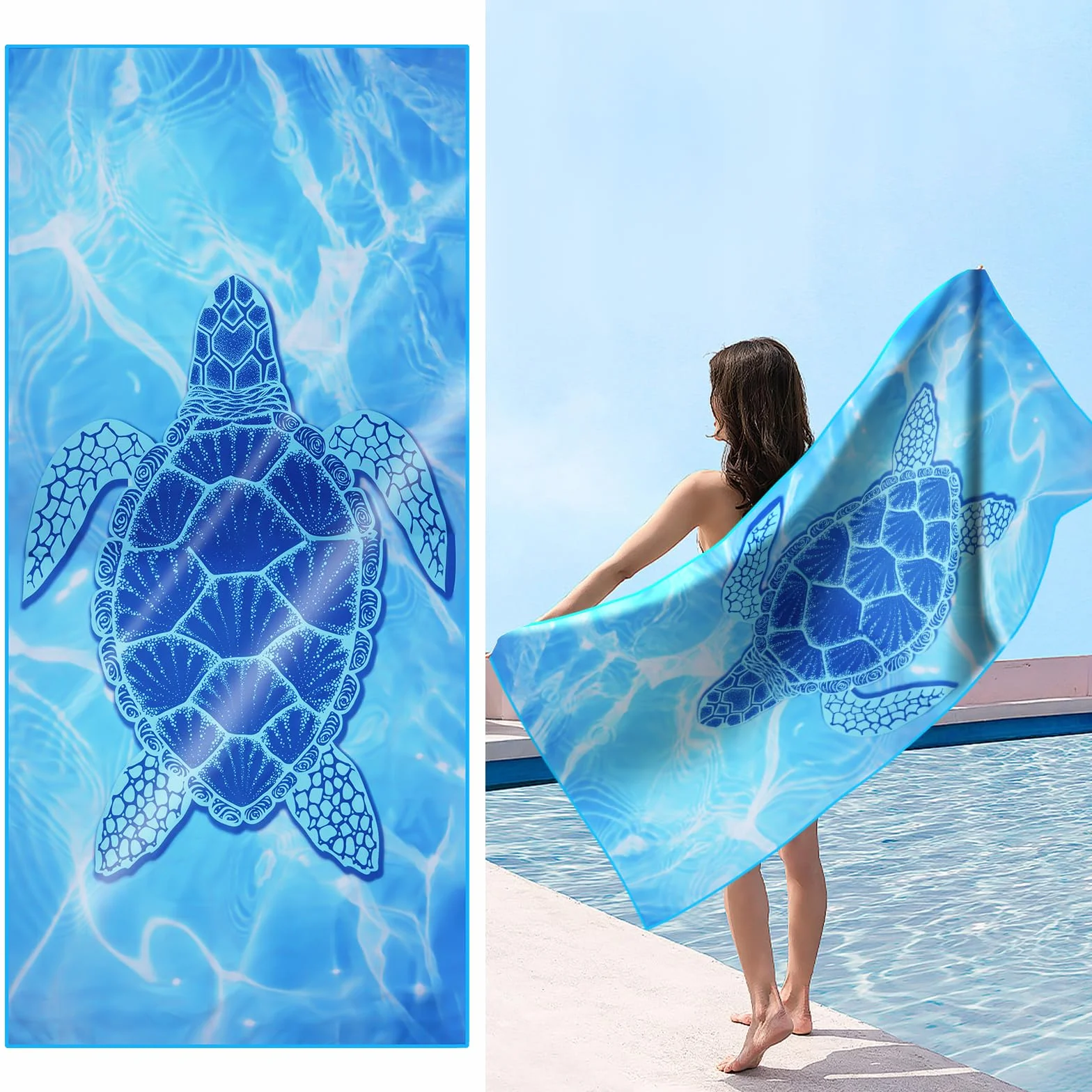flintronic Ręcznik plażowy z mikrofibry 180 x 80 cm, bez piasku, podróżny