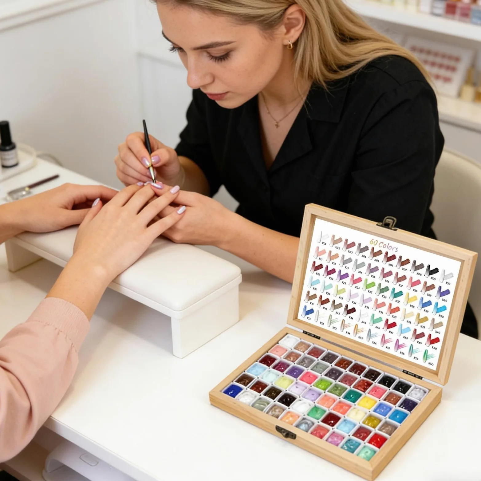 Pat Żel 60-kolorowe akcesoria manicure | Żel Do Wklepywania Z Efektem Różowego Cieniowania Do Domu, Salonu, Imprez, Ślubów, Wakacji, Dla Początkujących,