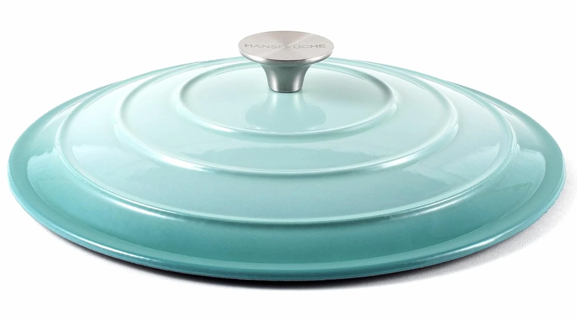 Hanseküche Żeliwny garnek emaliowany, 26 cm, 4,7 l – wysokiej jakości garnek do pieczenia chleba, brytfanna z pokrywką, garnek do gotowania, garnek do smażenia, garnek do duszenia (miętowy)
