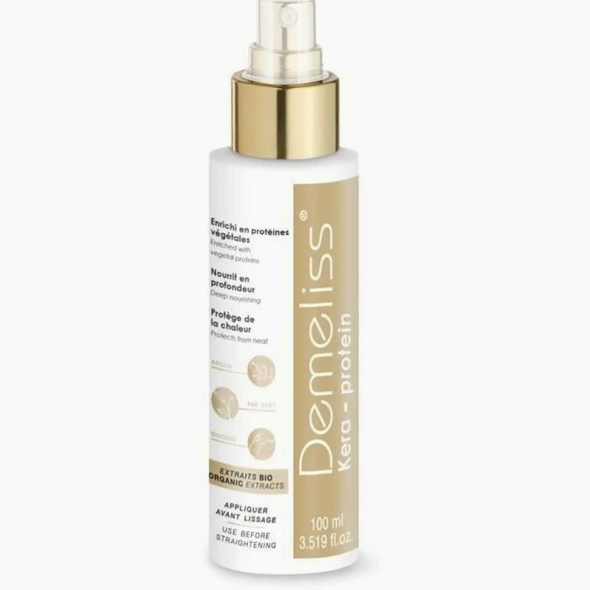 SAINT ALGUE Zestaw wygładzający do pary Demeliss TITANIUM Love Edition kolor różowy gold + pielęgnacja odżywcza 100ml Kera-PROTEIN