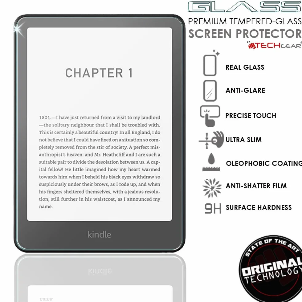 TECHGEAR 2 x ekran ze szkła matowego do 17.8 cm Amazon Kindle Paperwhite/Signature/Kids/Kindle Colorsoft (2024 / 12. generacji) [antyodblaskowy] [matowy] ochraniacz ekranu ze szkła hartowanego
