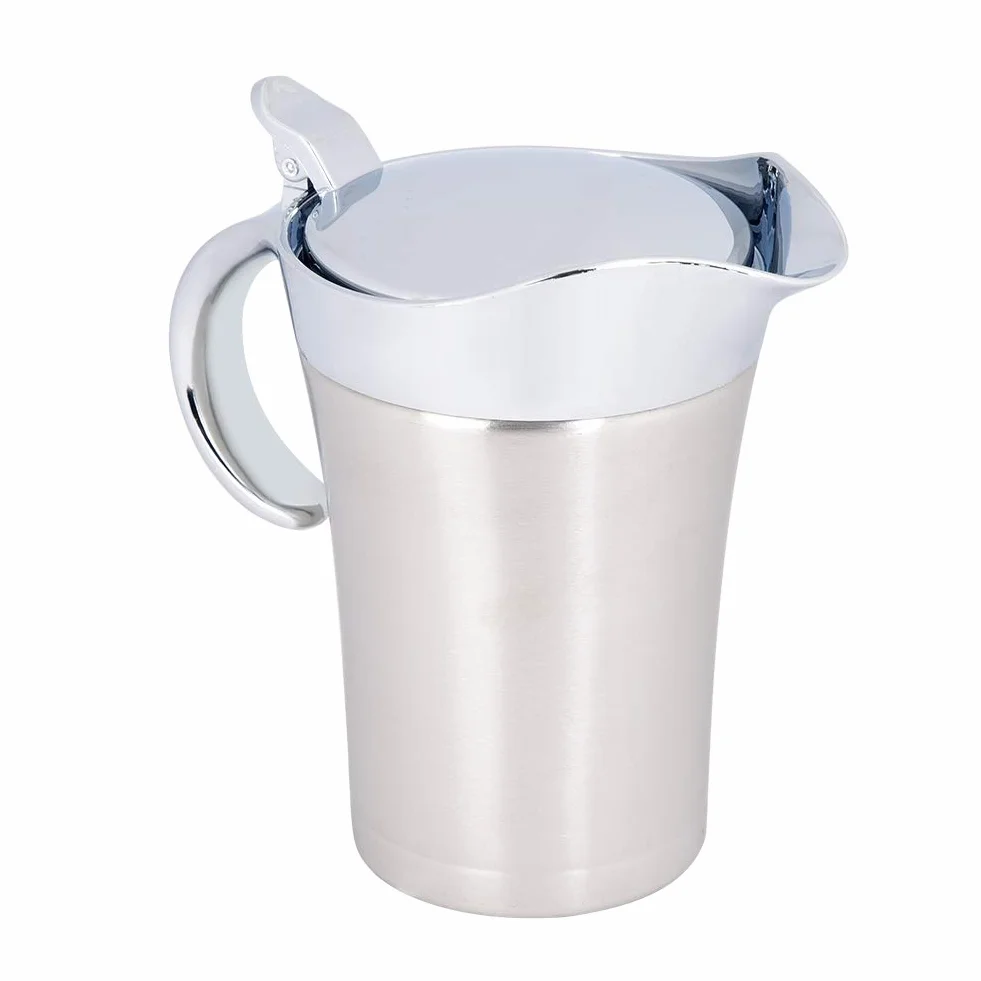 Sosjerka z pokrywką, stal nierdzewna 304, izolacja termiczna, podwójna ścianka, sos, łódź, dzbanek do serwowania, łatwy do nalewania (750 ml)