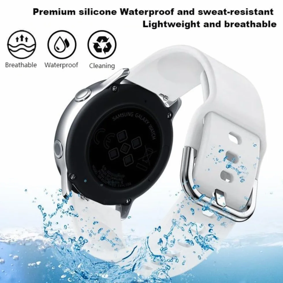 Sportowy pasek 20 mm do zegarka Samsung Galaxy Watch 7 / 6 / 5 / 4 Classic / 3 / FE/5 Pro, silikonowy pasek sportowy, zapasowy pasek do Galaxy Watch Active 2 / Gear S2 Classic / Sport