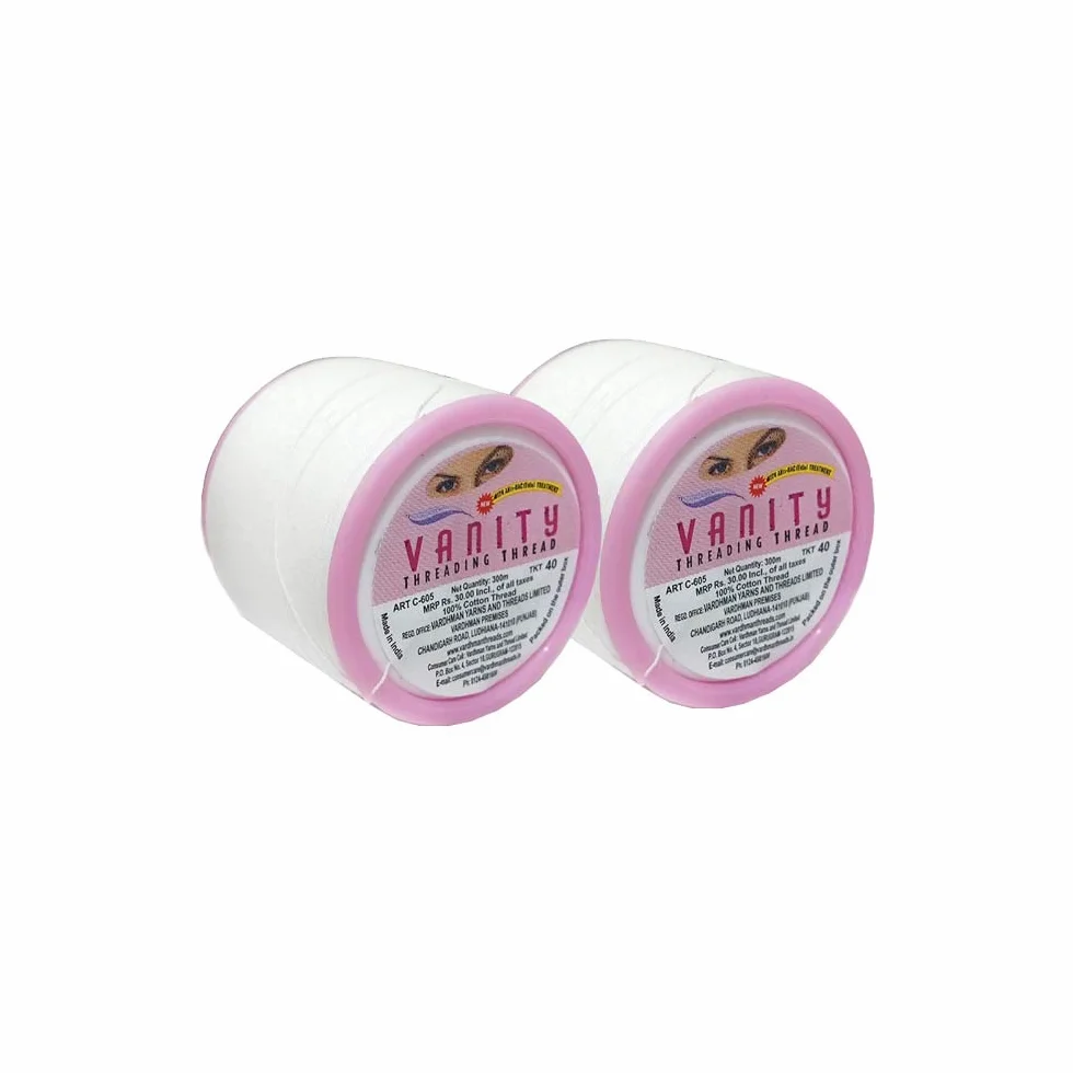 2 Spool x 300m Vanity Eyebrow Threading Thread Extra Soft Strong Anti Bacterial