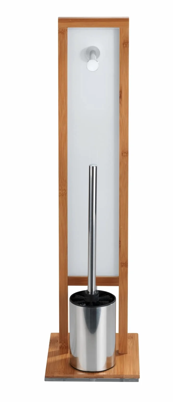 WENKO Stojący zestaw do WC Rivalta bambus, 18 x 70 x 23 cm, Naturalny/Biały/Czarny